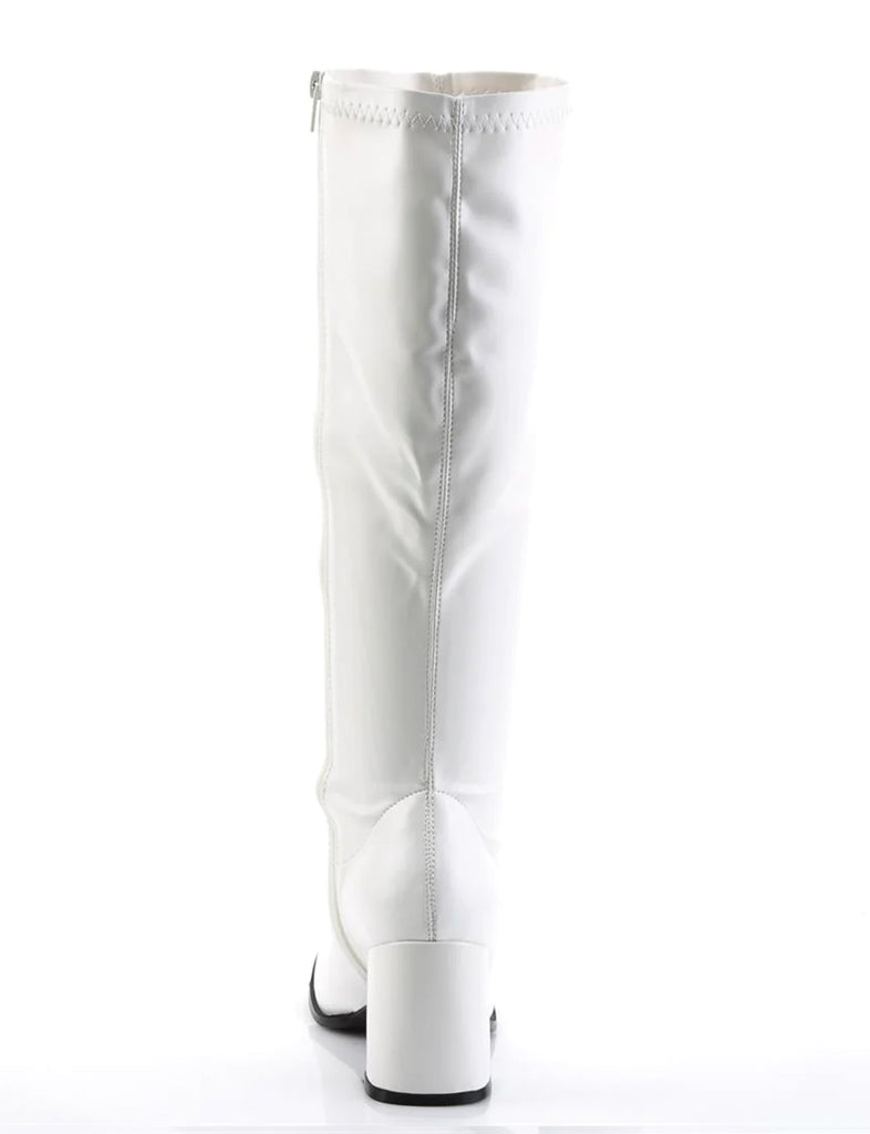 GOGO 300 BOOTS WIDE CALF - WHITE VEGAN LEATHER *PRE ORDER*