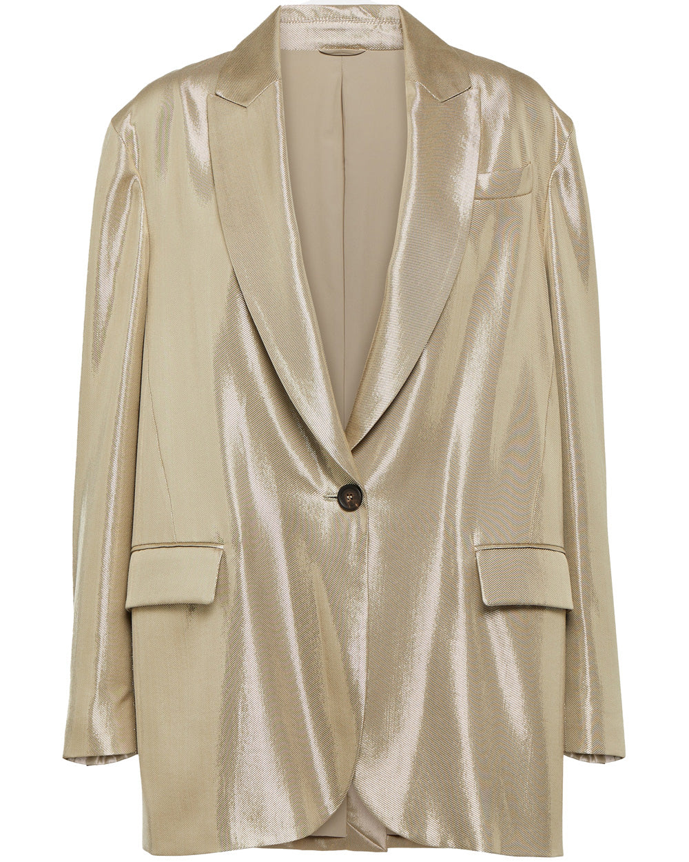 Gold Metallic Single Breasted Jacket