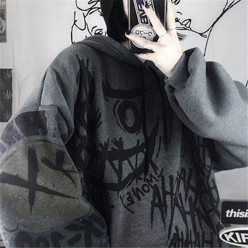 Gothic Cartoon Women Punk Oversize Hooded Sweatshirts