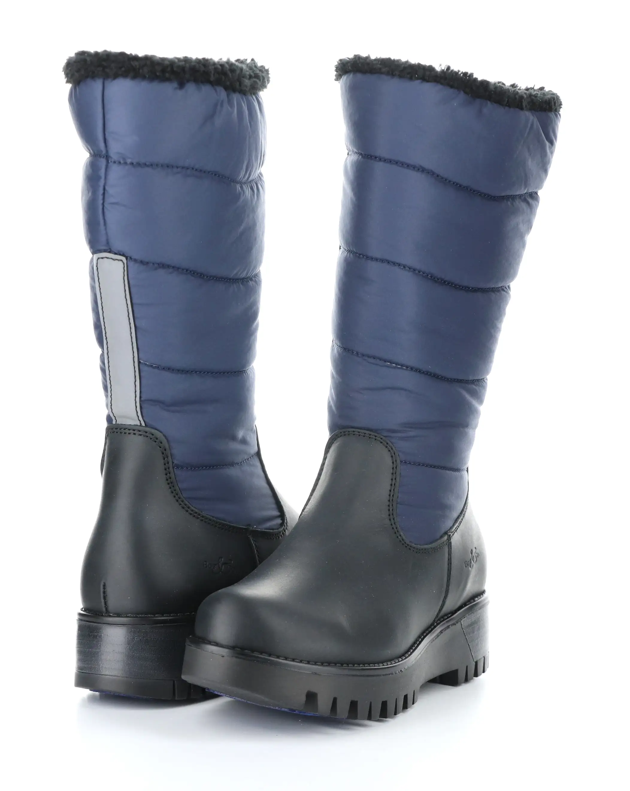 GRACEN PRIMA BLACK/NAVY Round Toe Boots