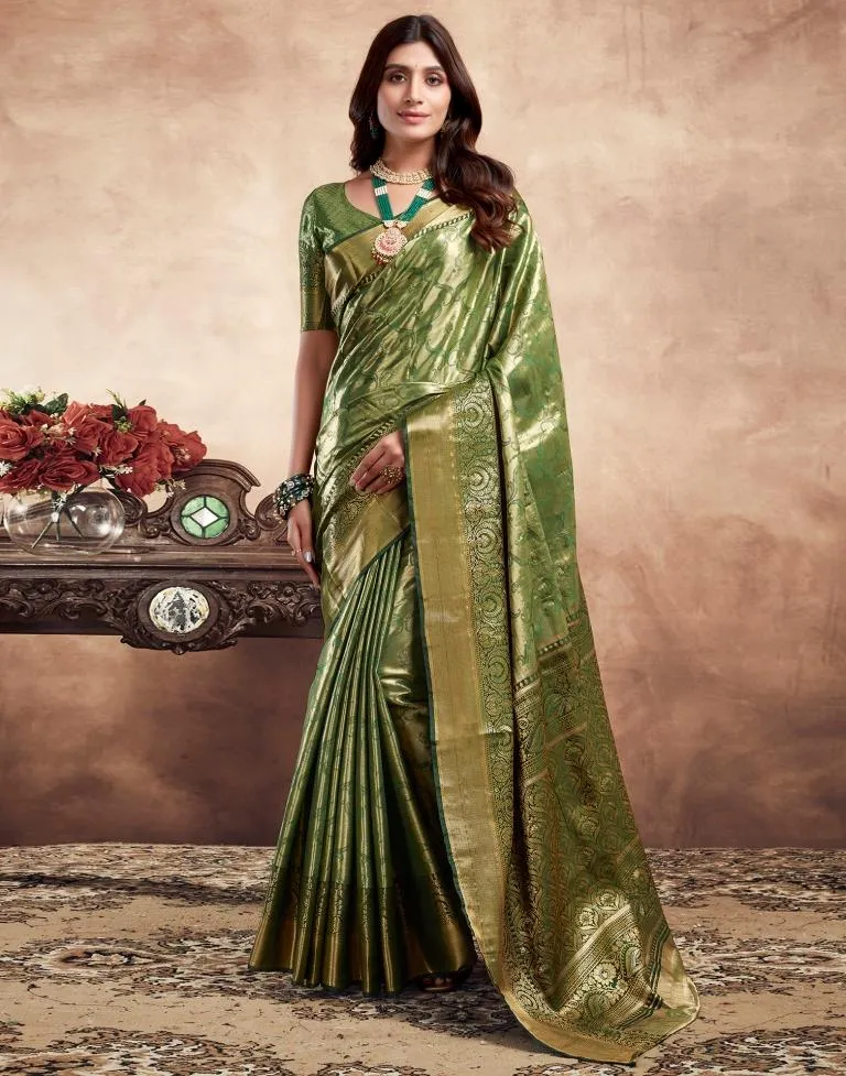 Green Silk Banarasi Sarees