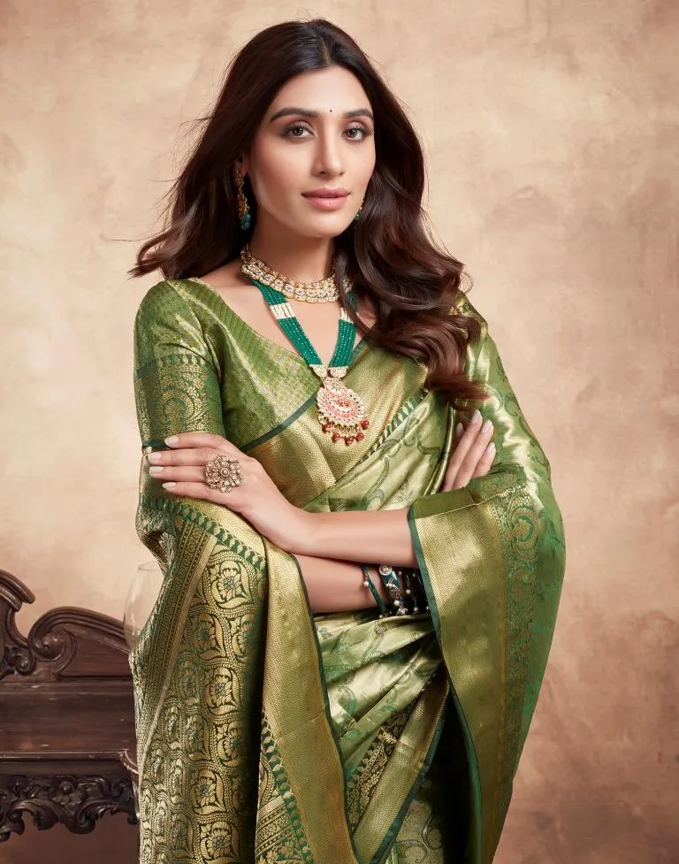 Green Silk Banarasi Sarees