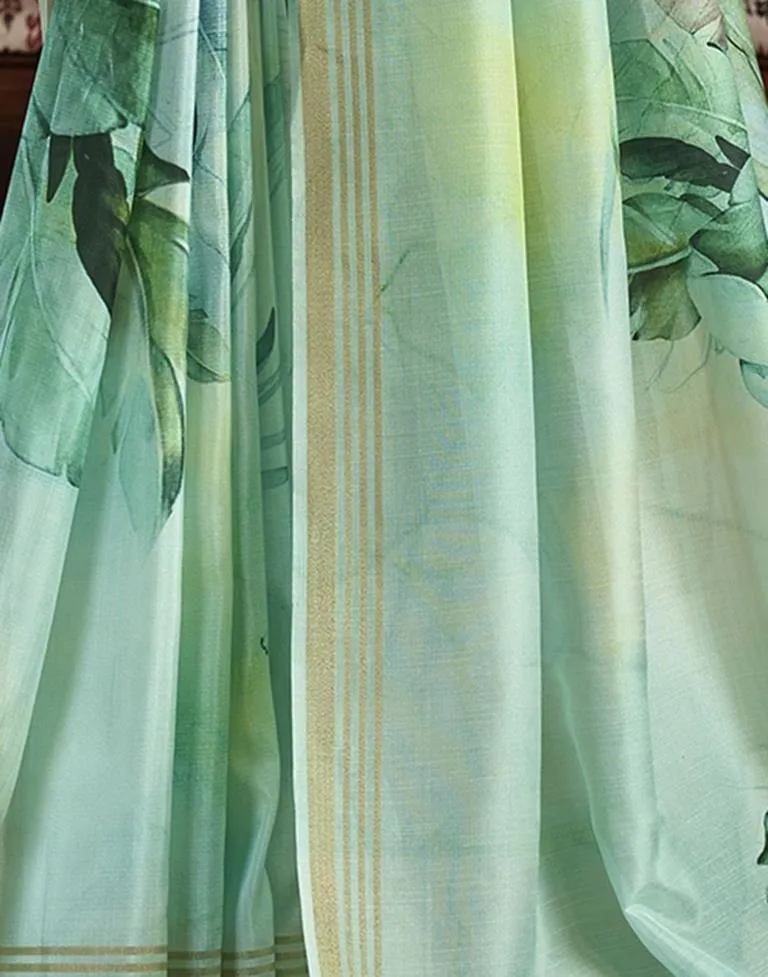 Green Silk Printed Sarees