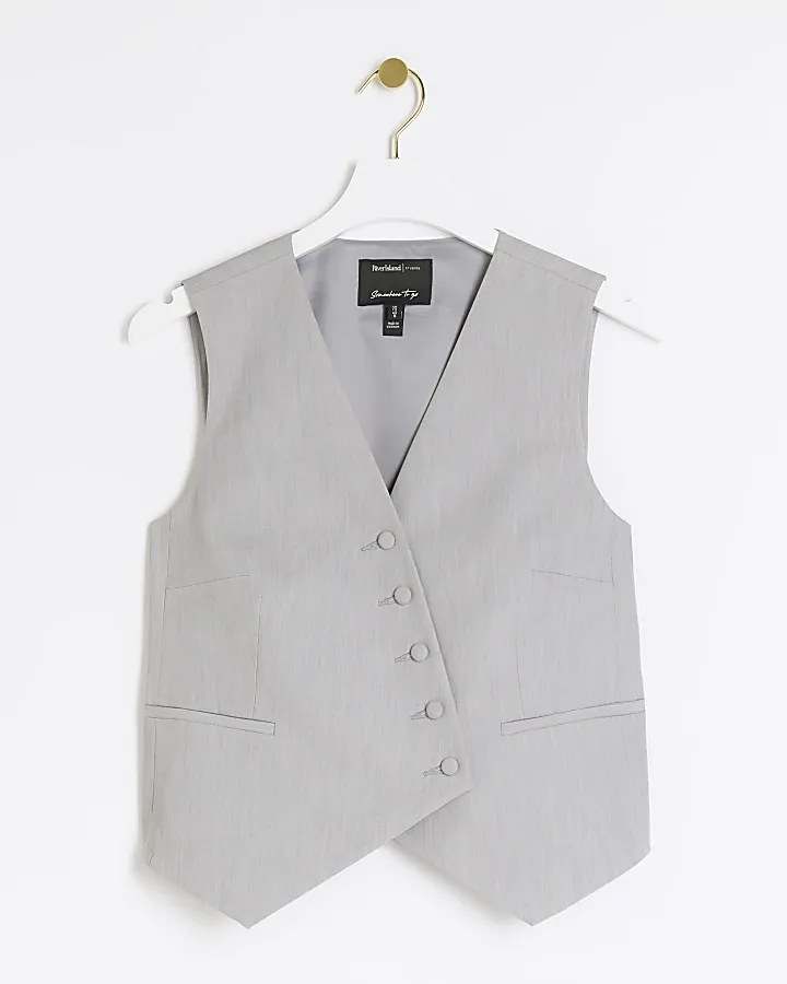 Grey asymmetric waistcoat