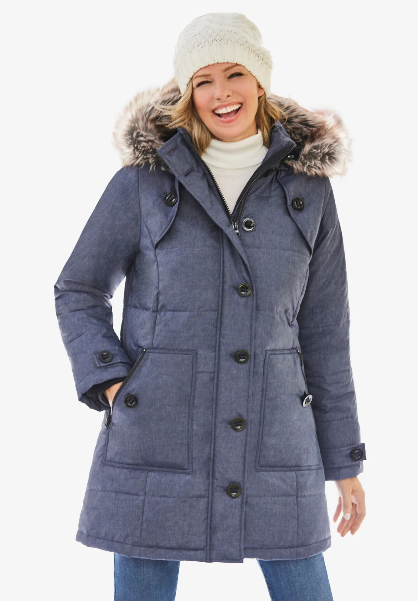 Heathered Down Puffer Coat