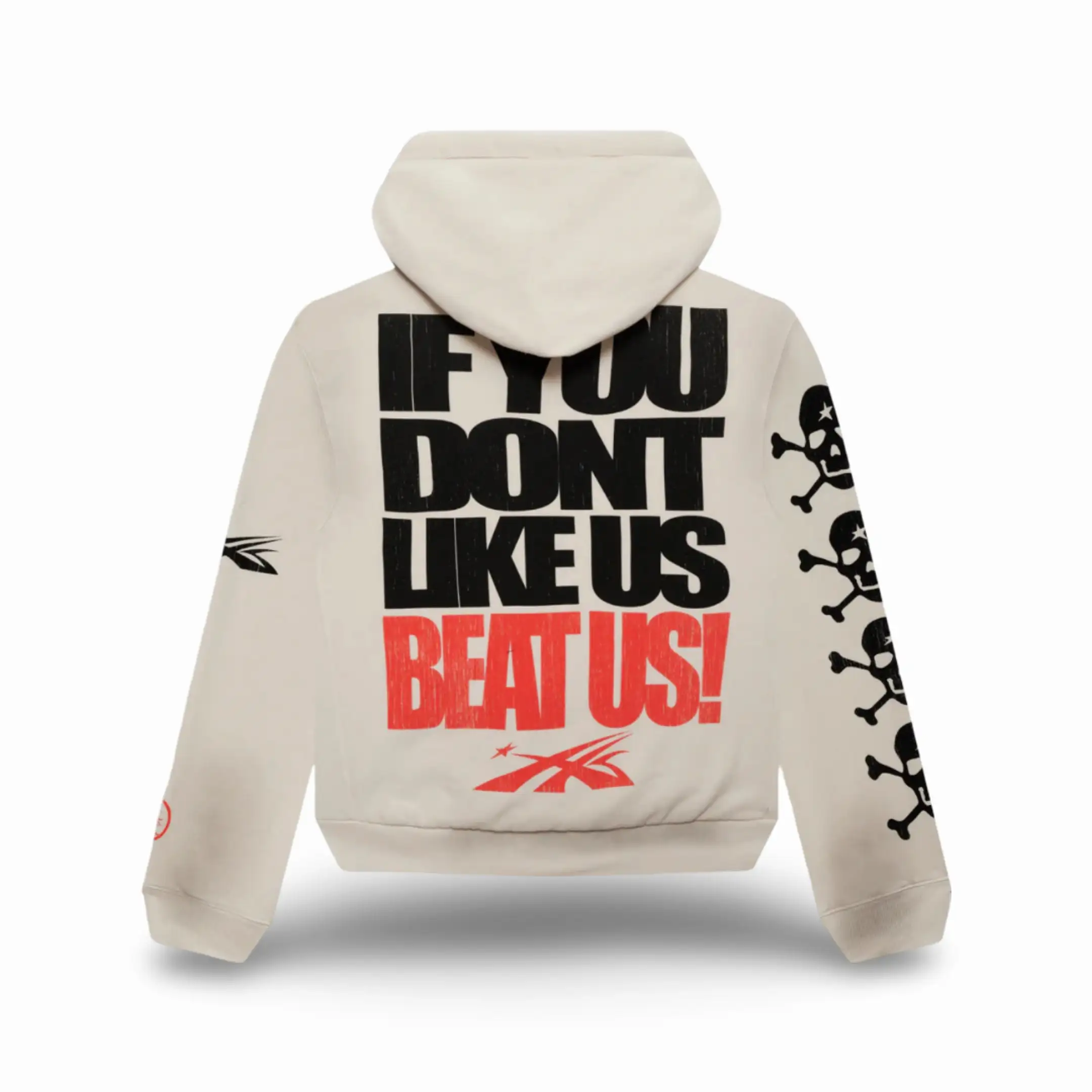 Hellstar Sports Pullover Hoodie 'If You Dont Like Us Beat Us' White SS24