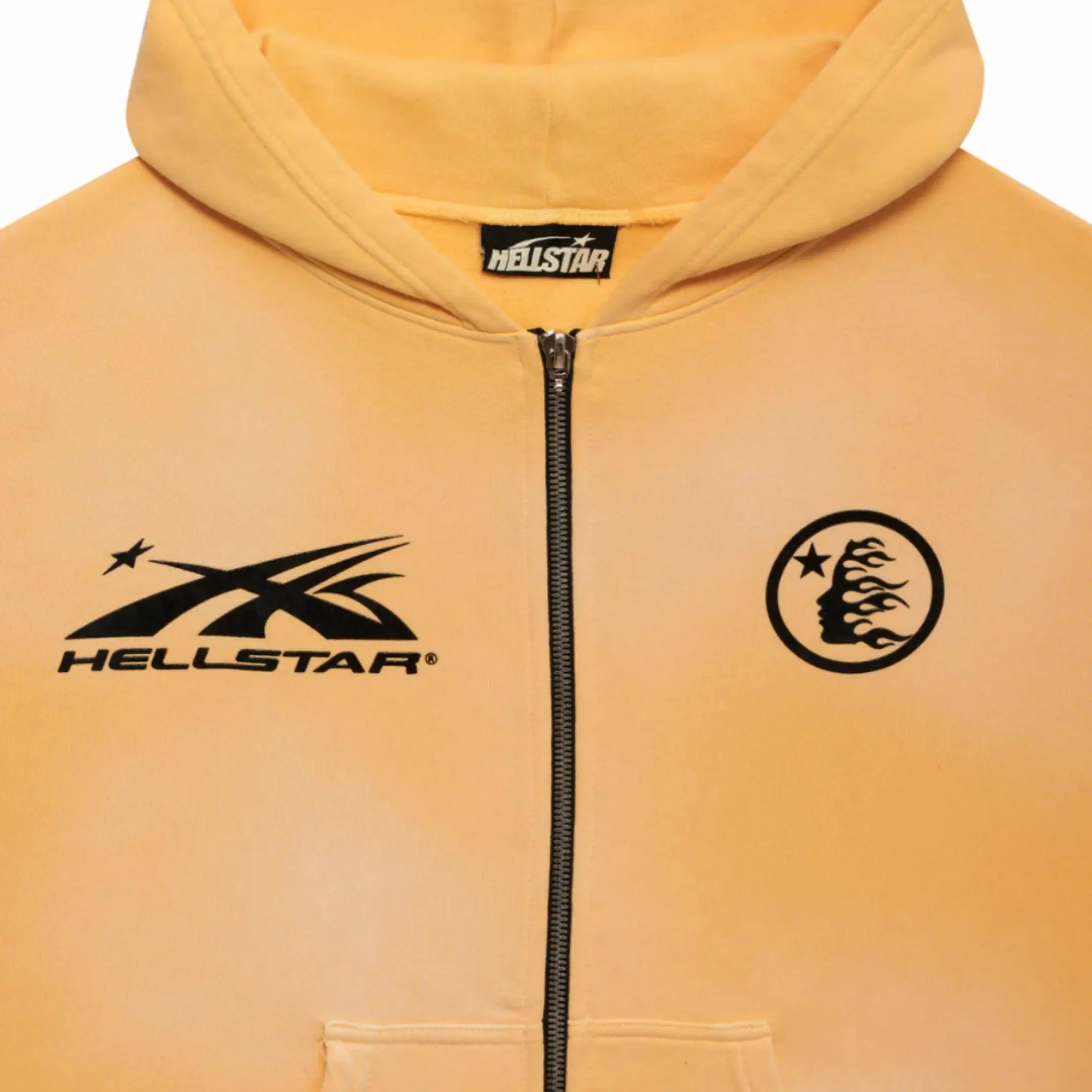 Hellstar Sports Zip-Up Pullover Hoodie Yellow SS24