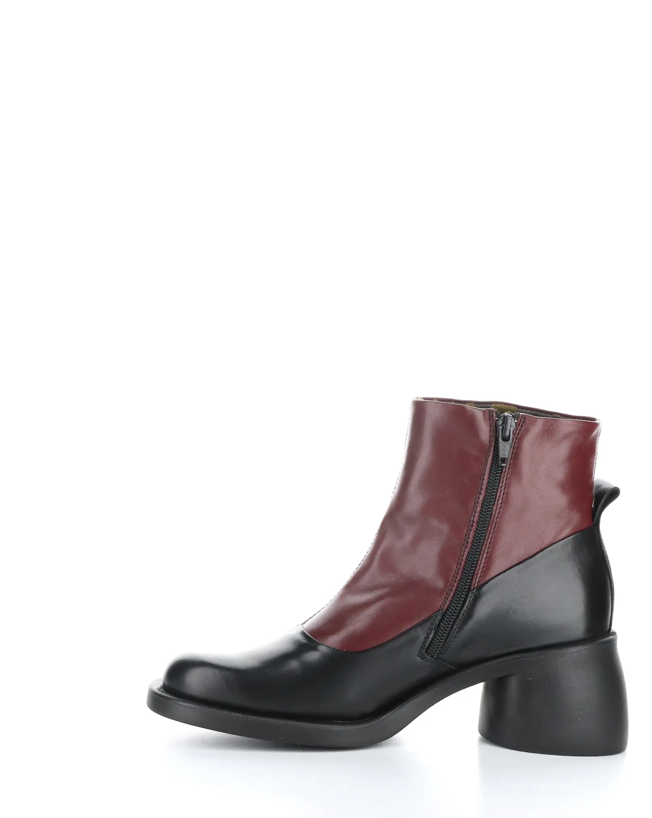 HINT003FLY 002 BLACK/WINE Round Toe Boots