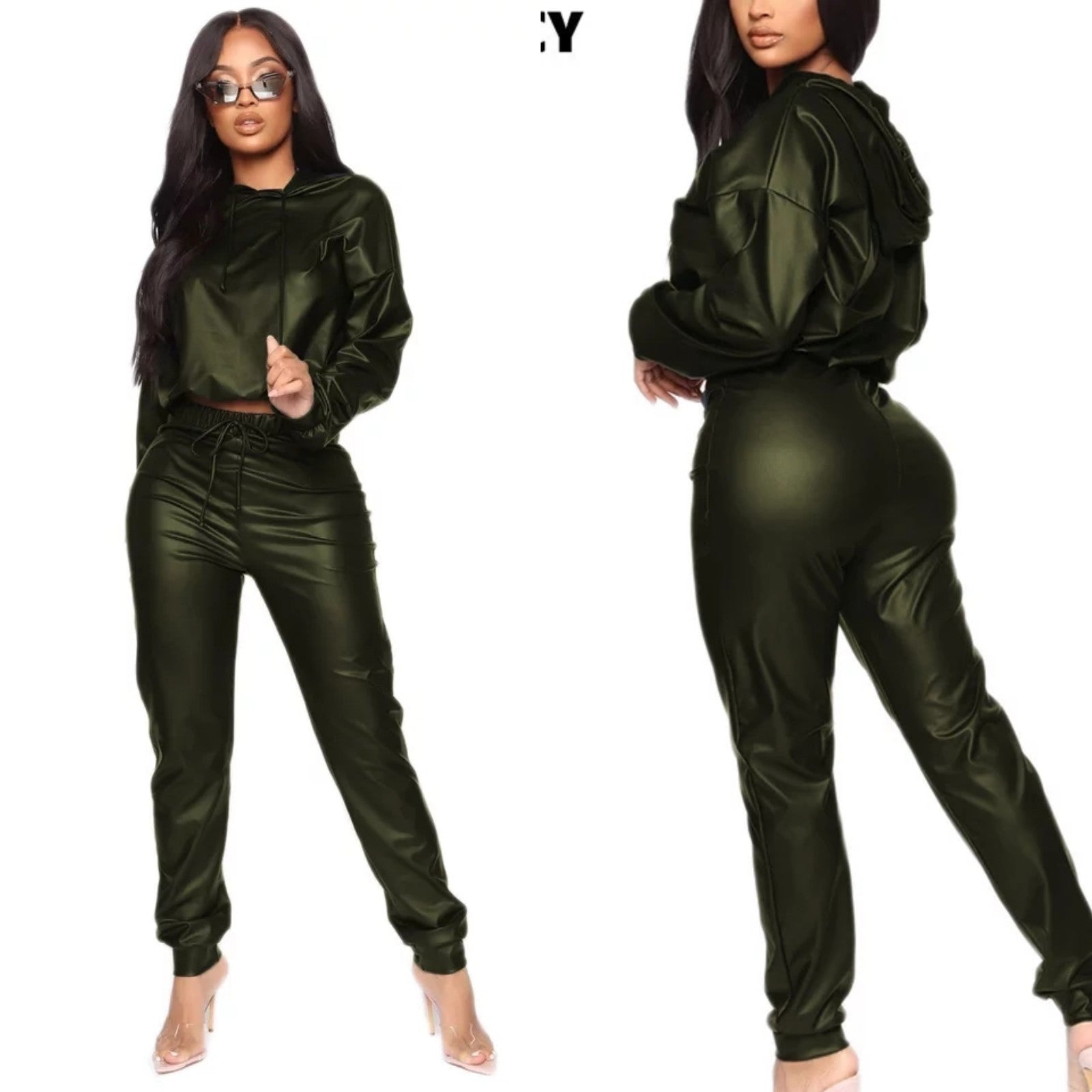 Hooded Faux Two Piece Sets