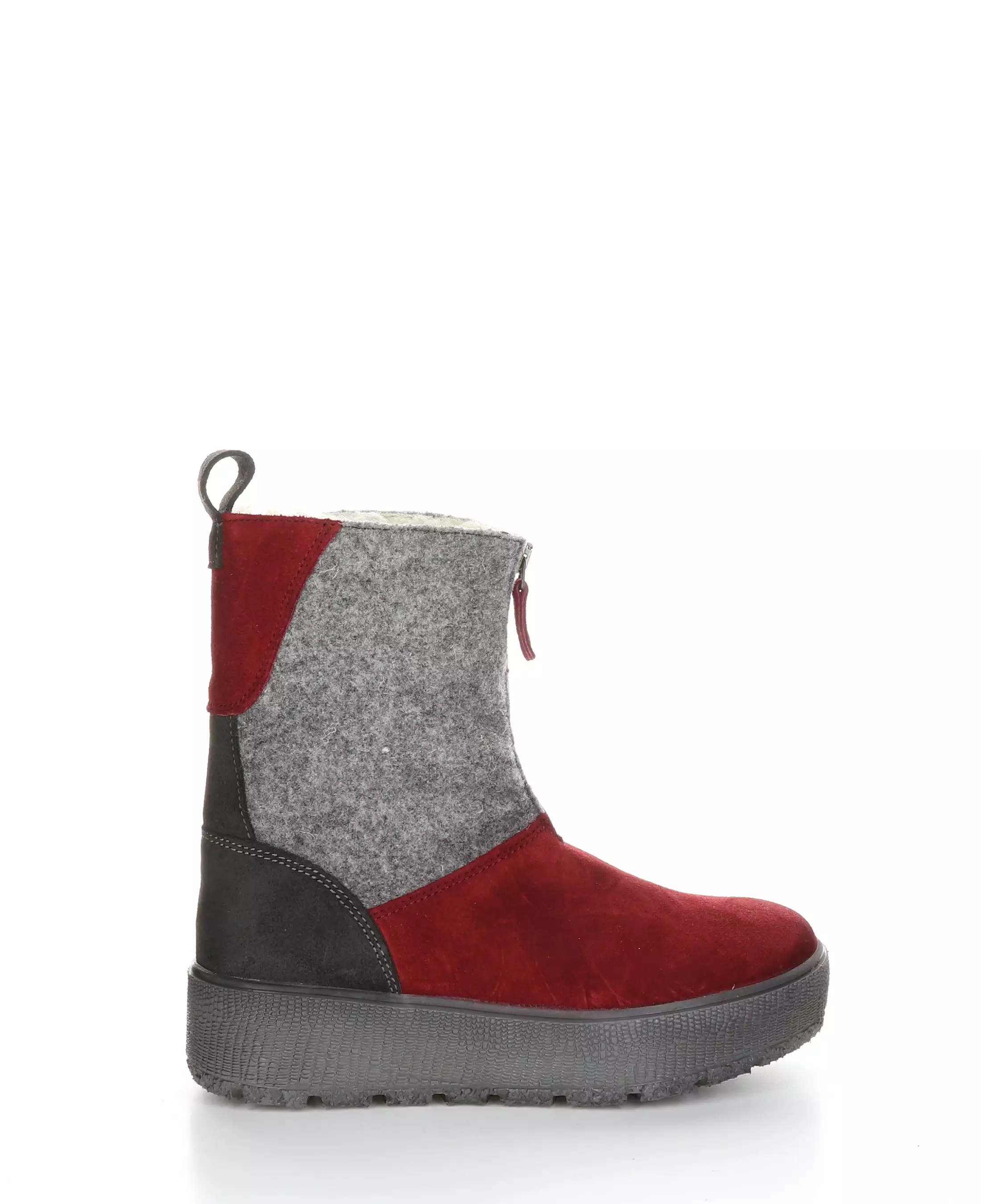 IGNITE Sangria/Grey Zip Up Boots