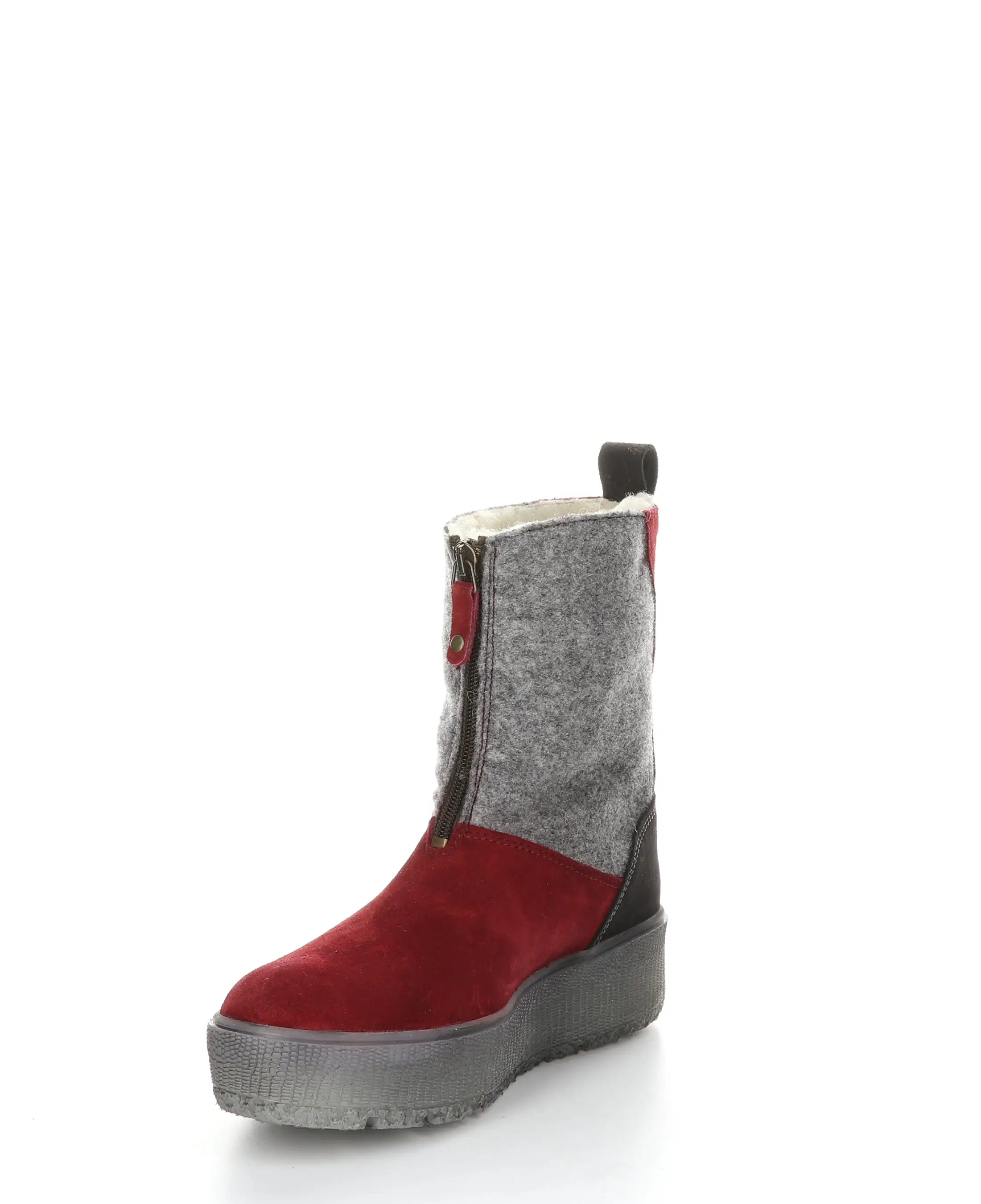 IGNITE Sangria/Grey Zip Up Boots