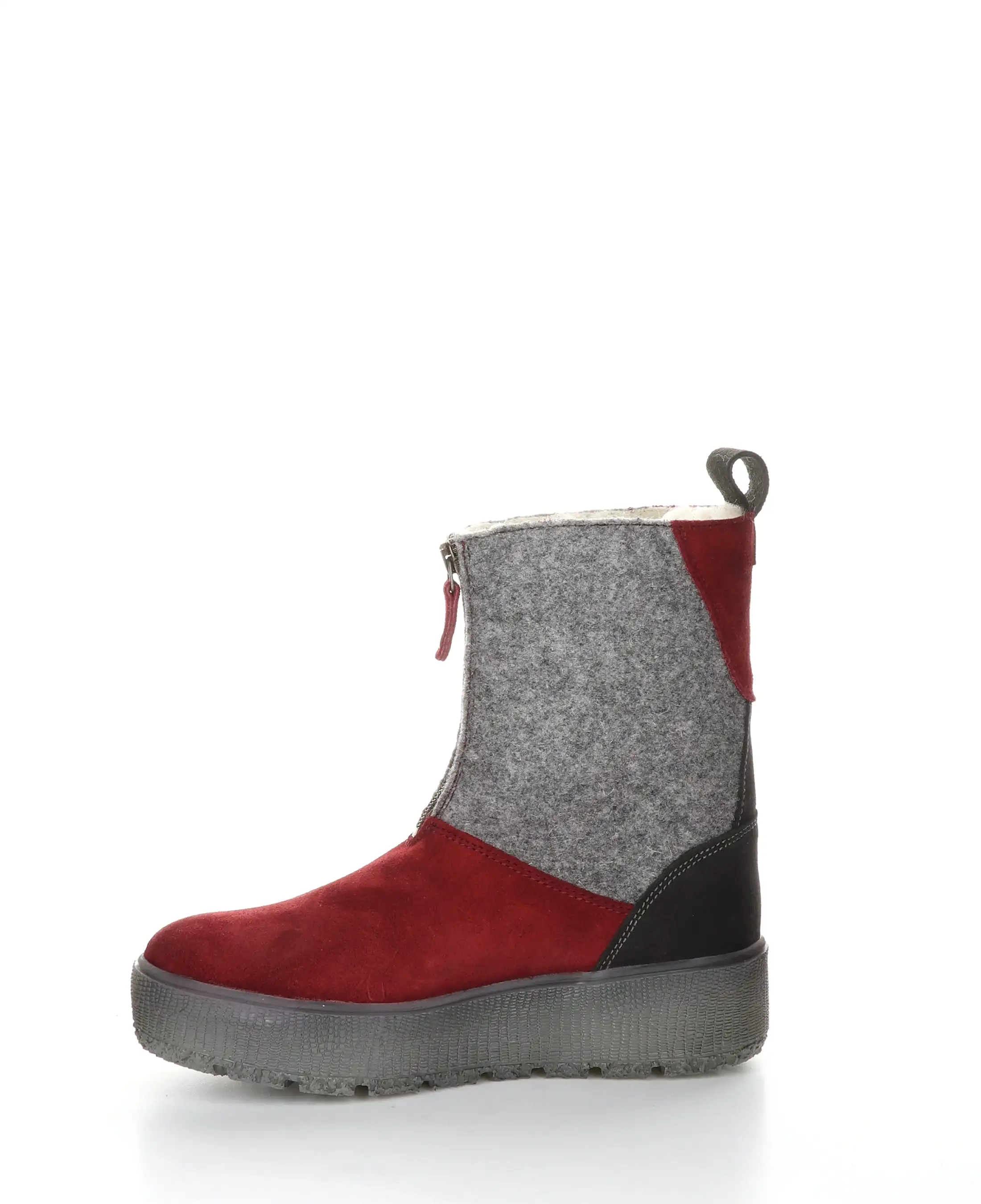 IGNITE Sangria/Grey Zip Up Boots