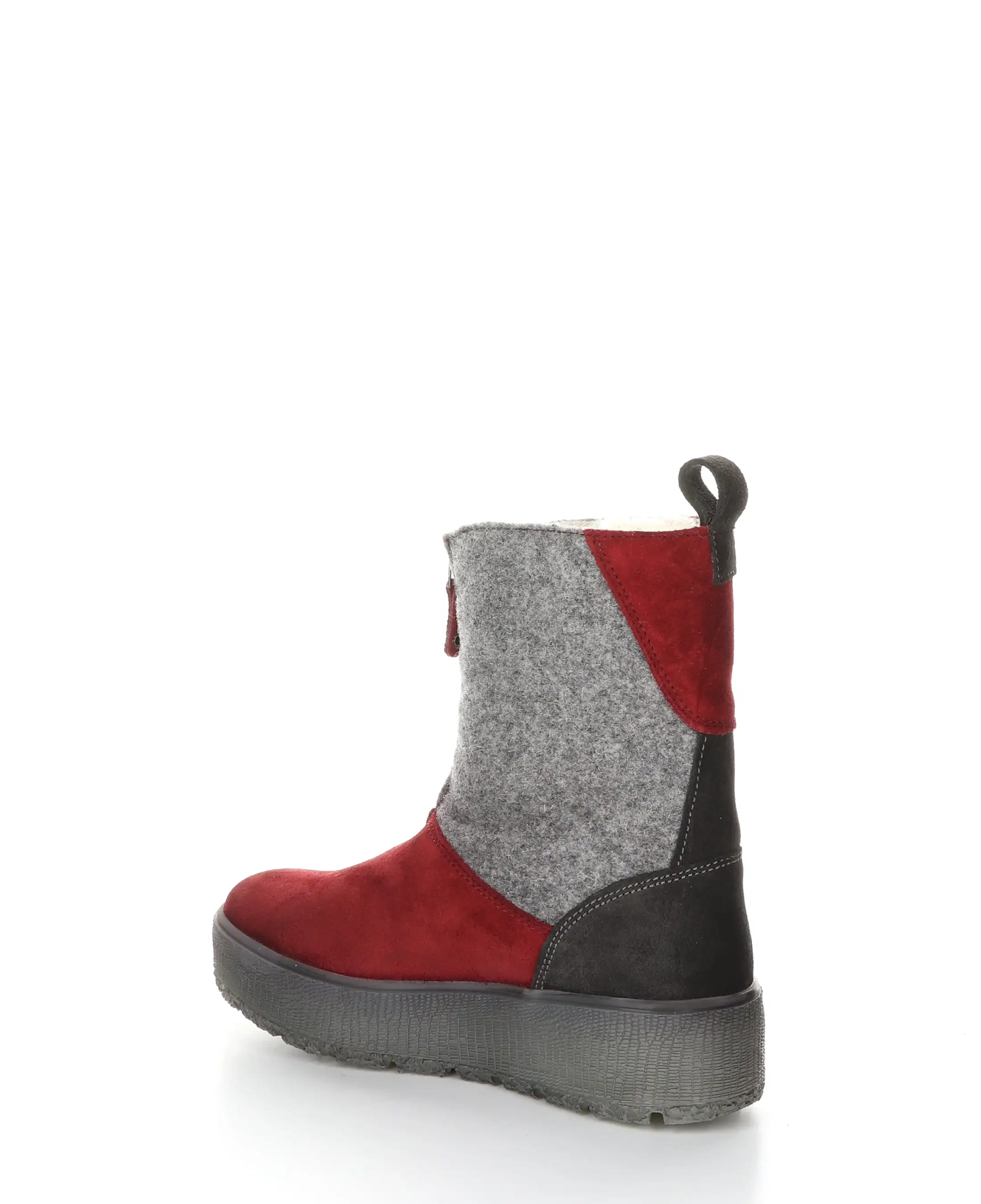 IGNITE Sangria/Grey Zip Up Boots