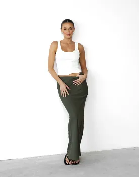 Isla Maxi Skirt (Burnt Olive)