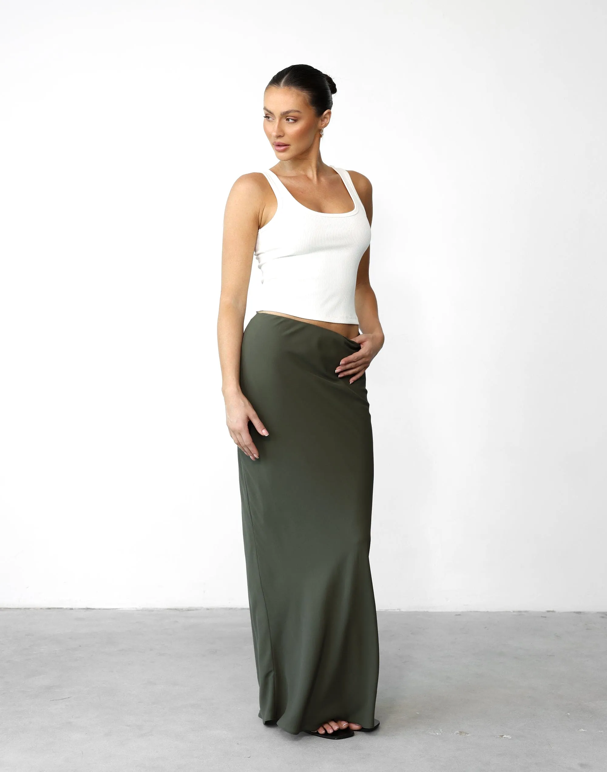 Isla Maxi Skirt (Burnt Olive)