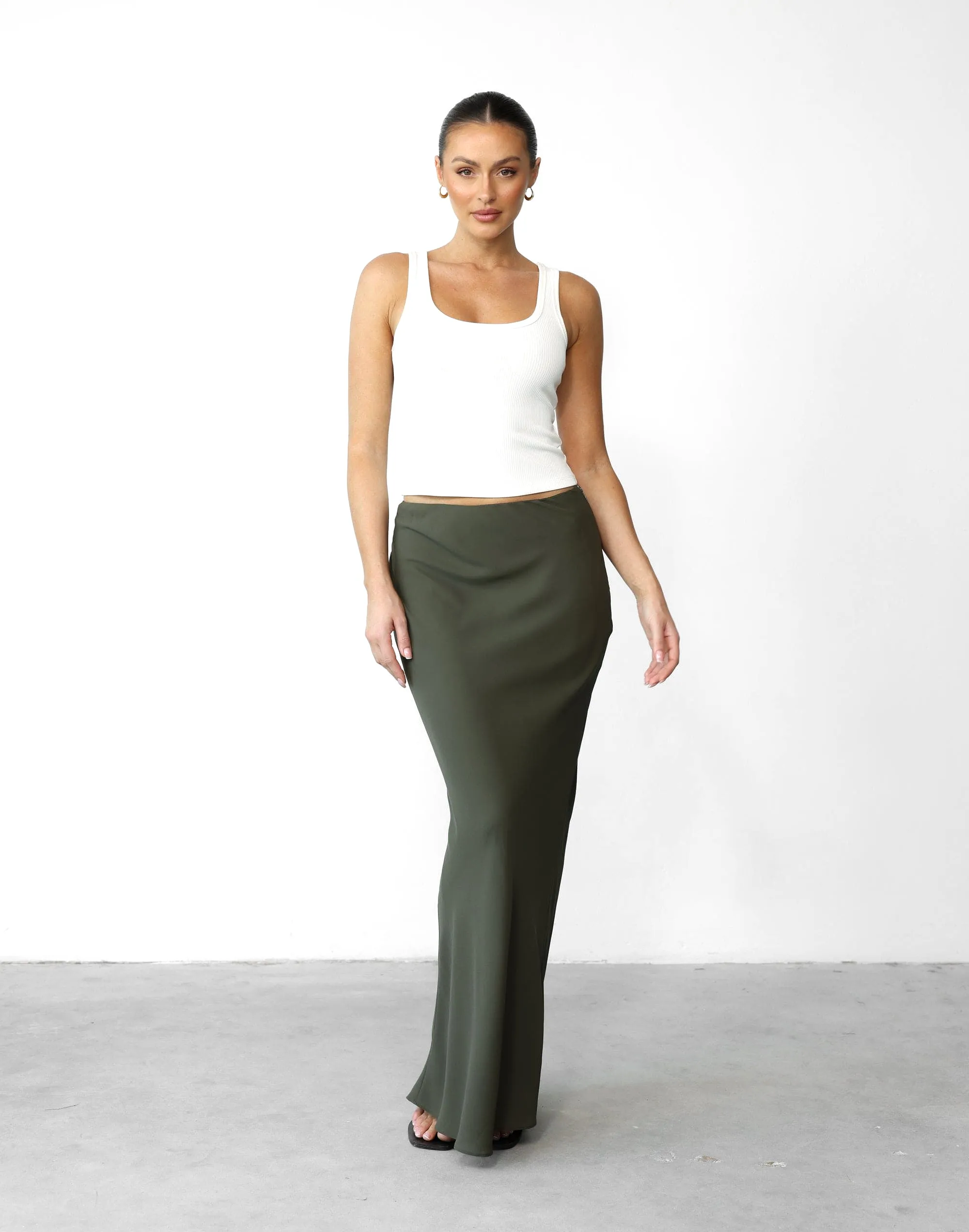 Isla Maxi Skirt (Burnt Olive)