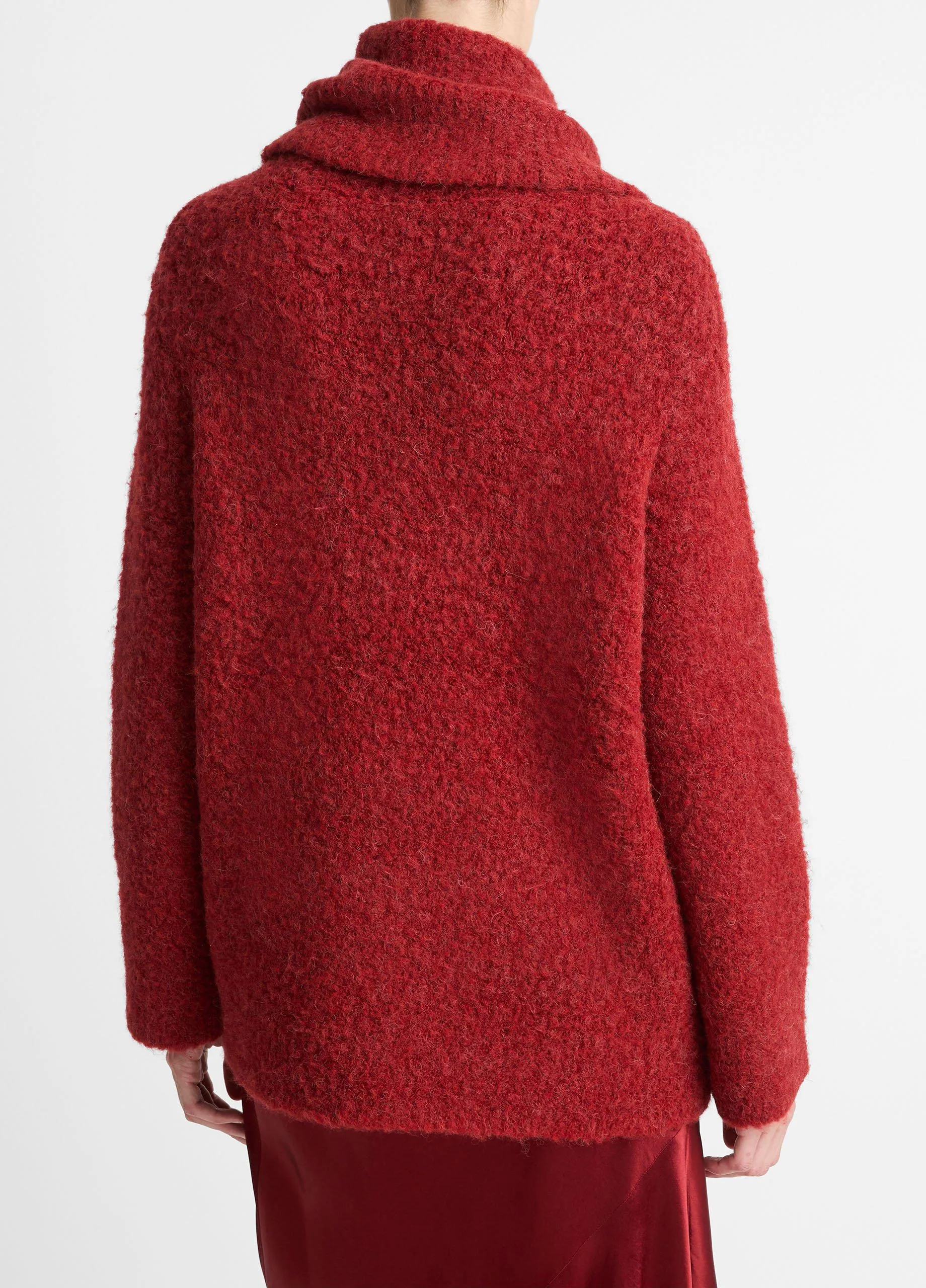 Italian Bouclé Turtleneck Tunic Sweater