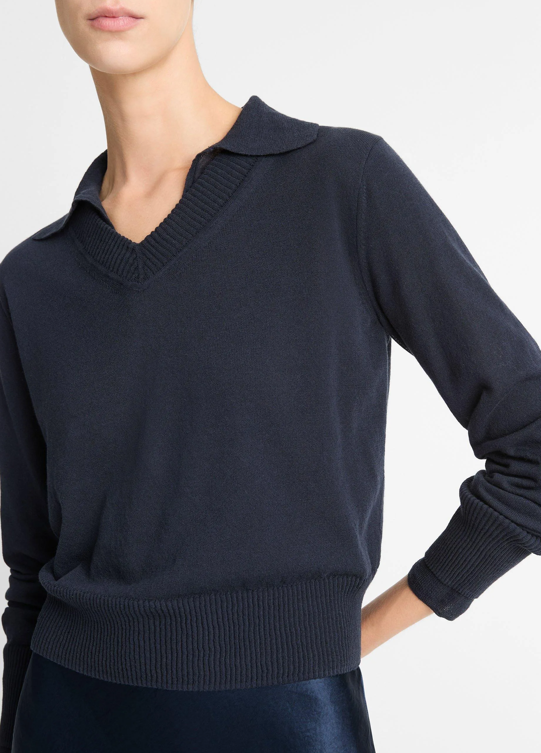 Italian Cotton-Blend Double-Layer Sweater