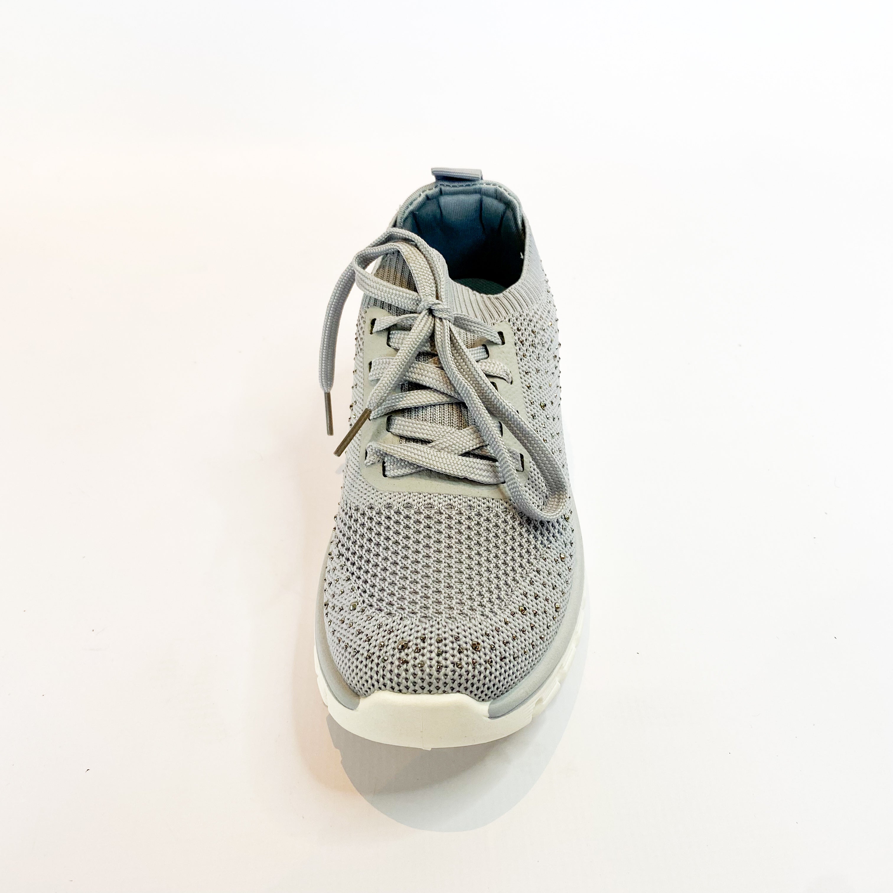 KG grey sparkle knit lace up