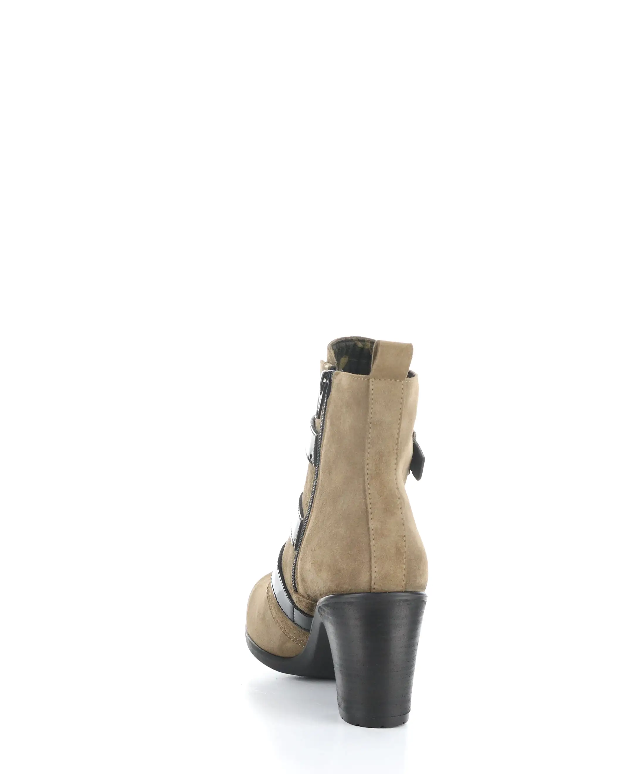 KLEA012FLY 002 TAUPE/BLACK Round Toe Boots