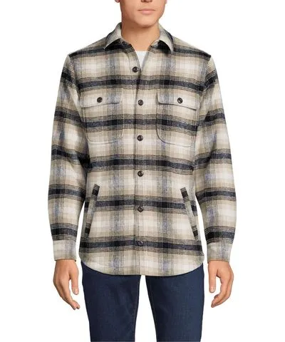 Lands' End Women's Men's Super Brushed Shirt Jacket