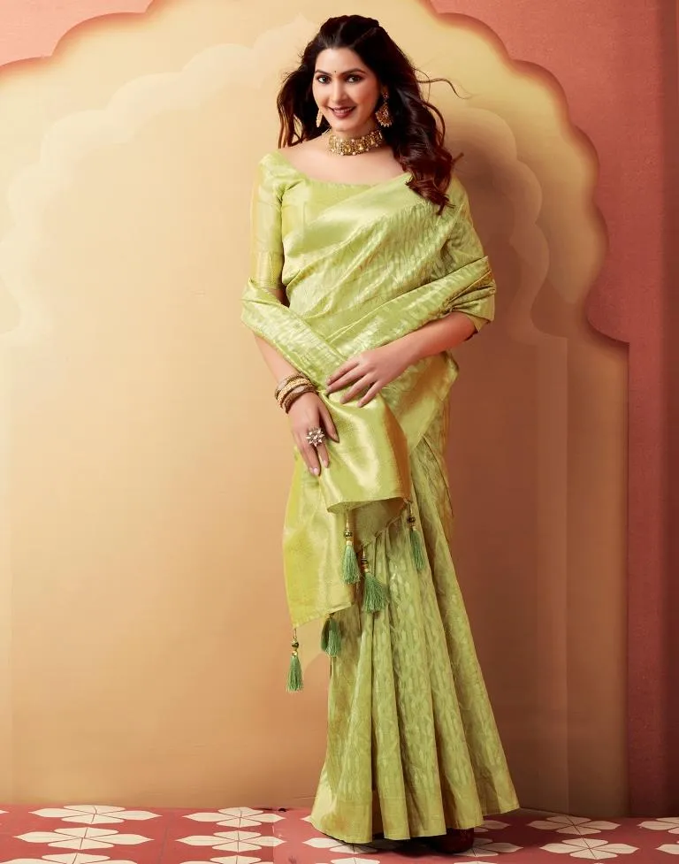 Light Green Silk Woven Sarees