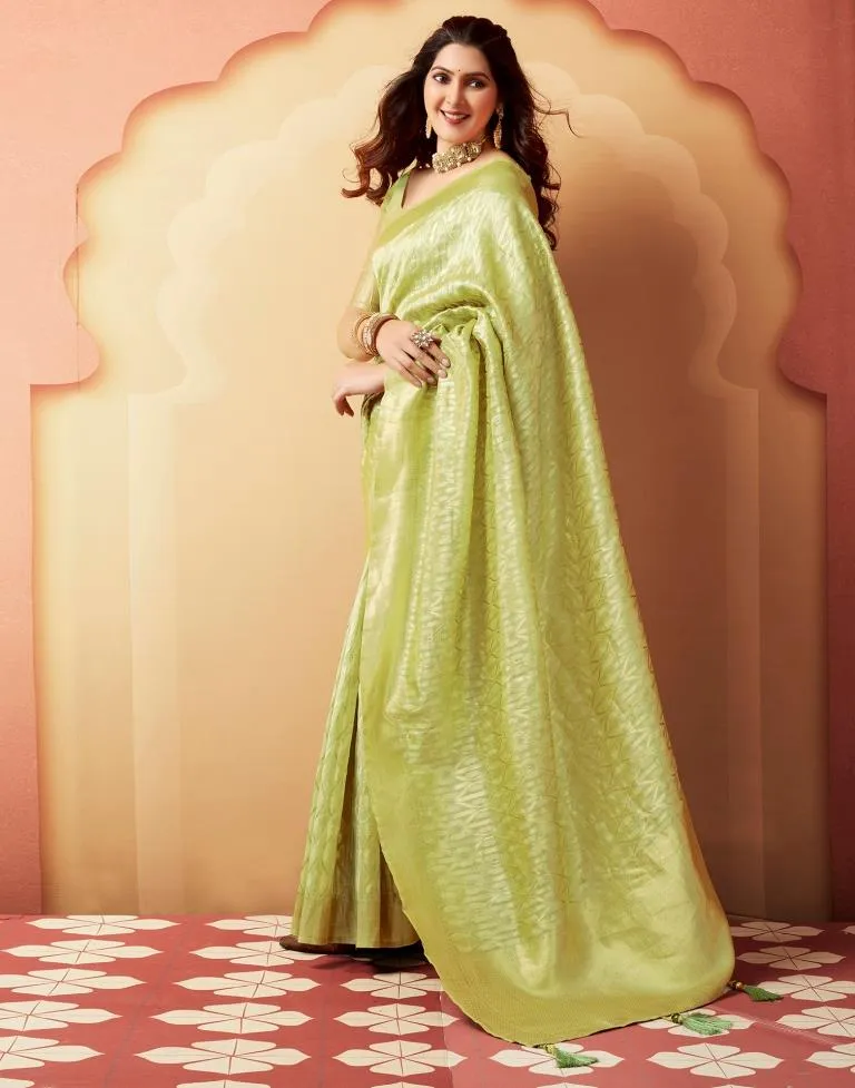 Light Green Silk Woven Sarees