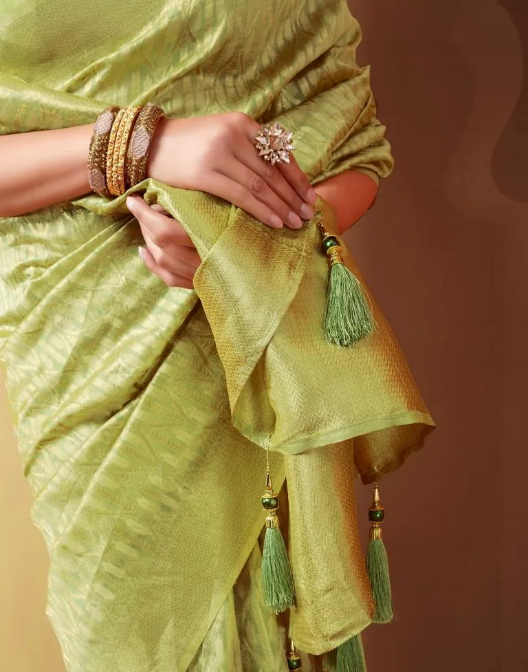 Light Green Silk Woven Sarees