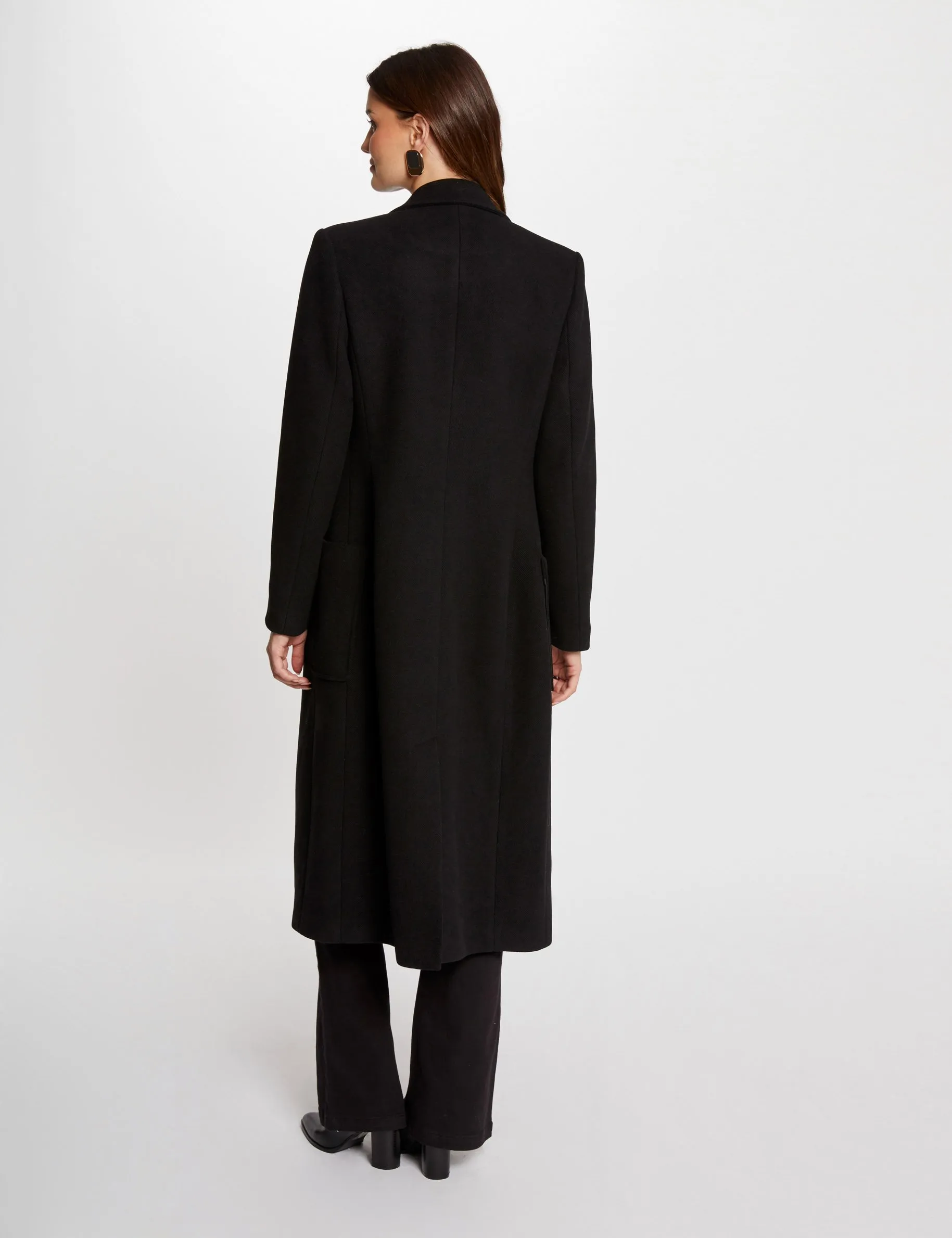 Long straight coat black women