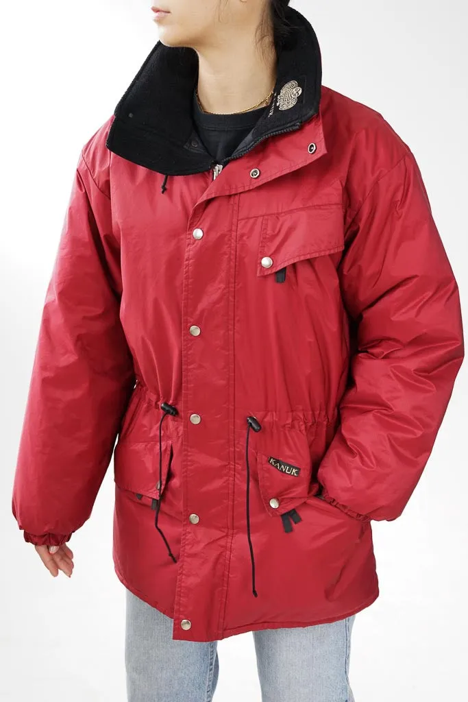 Manteau d'hiver Kanuk winter parka rouge métallique 3 poches taille 2 (M-L)