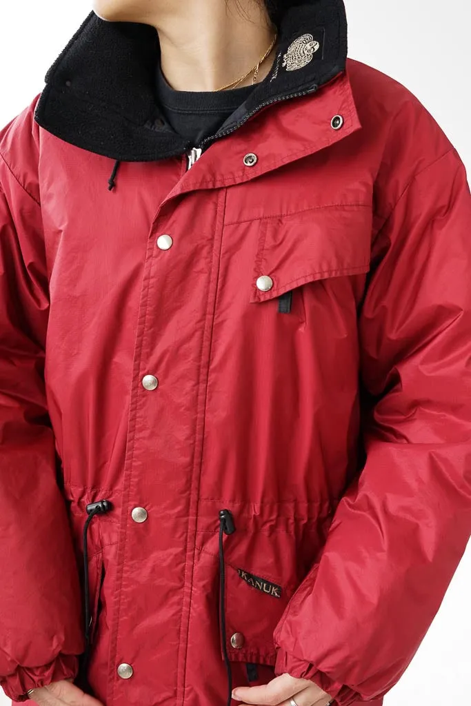 Manteau d'hiver Kanuk winter parka rouge métallique 3 poches taille 2 (M-L)