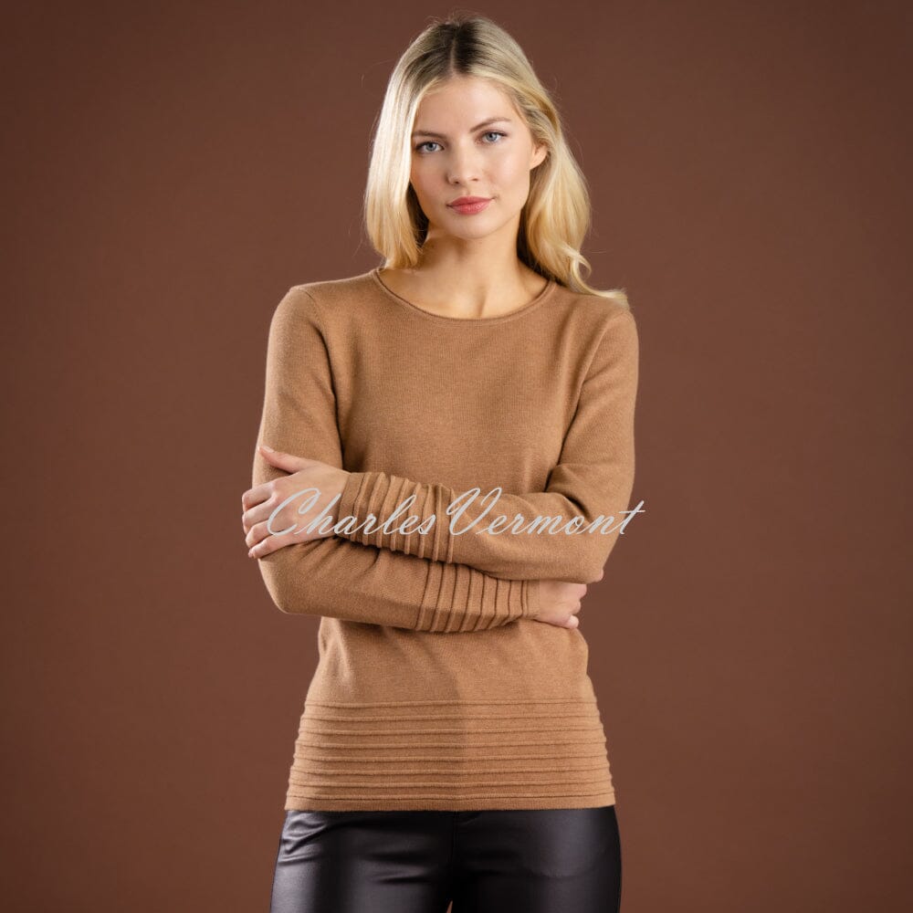 Marble Round Neck Sweater - Style 6377-208 (Tobacco)