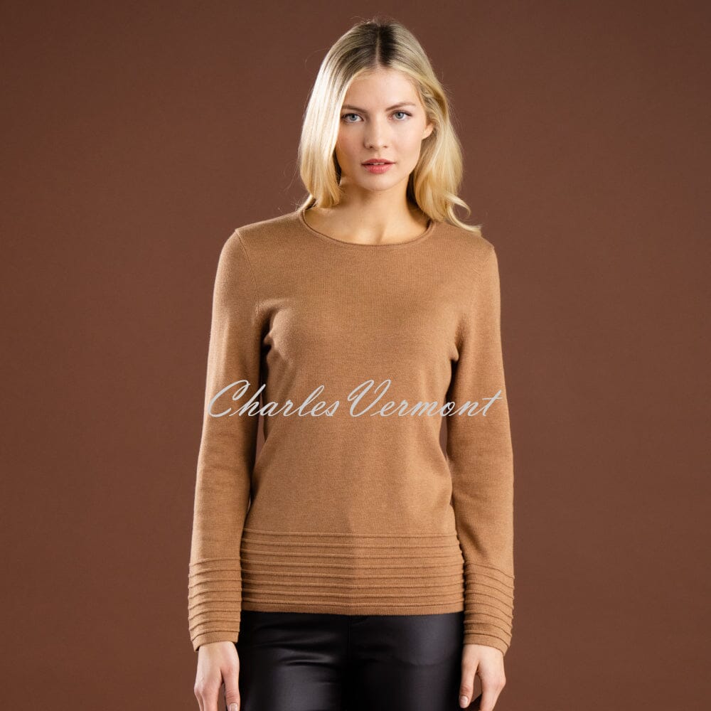 Marble Round Neck Sweater - Style 6377-208 (Tobacco)