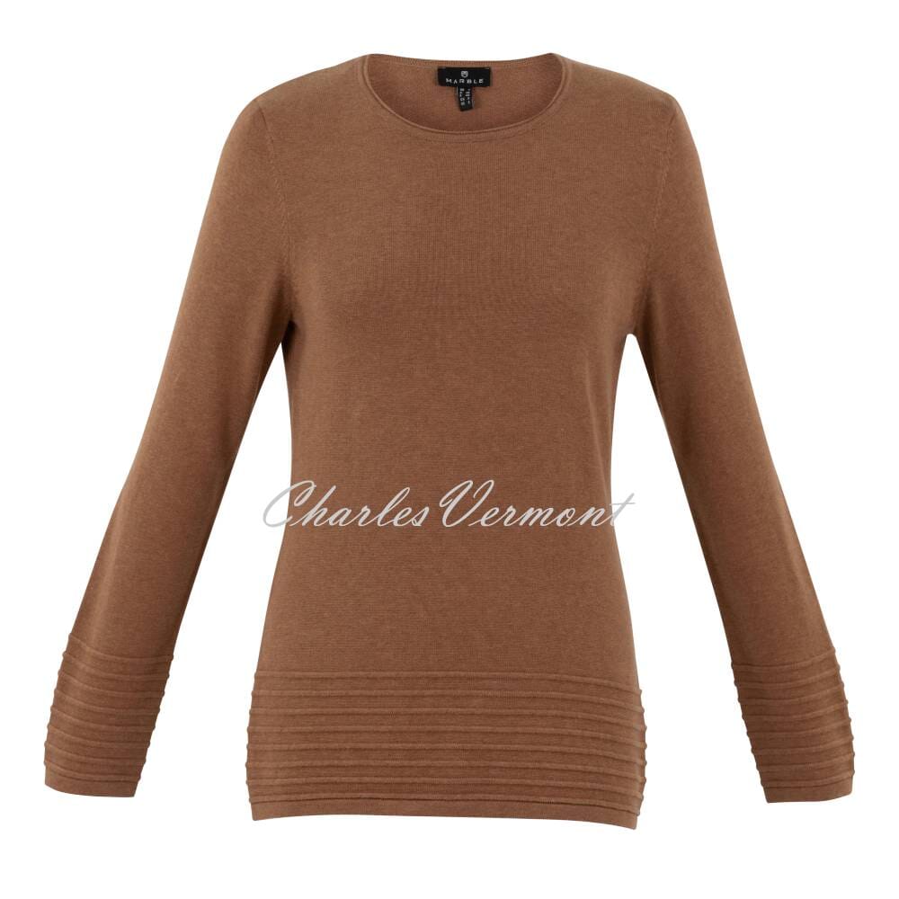 Marble Round Neck Sweater - Style 6377-208 (Tobacco)