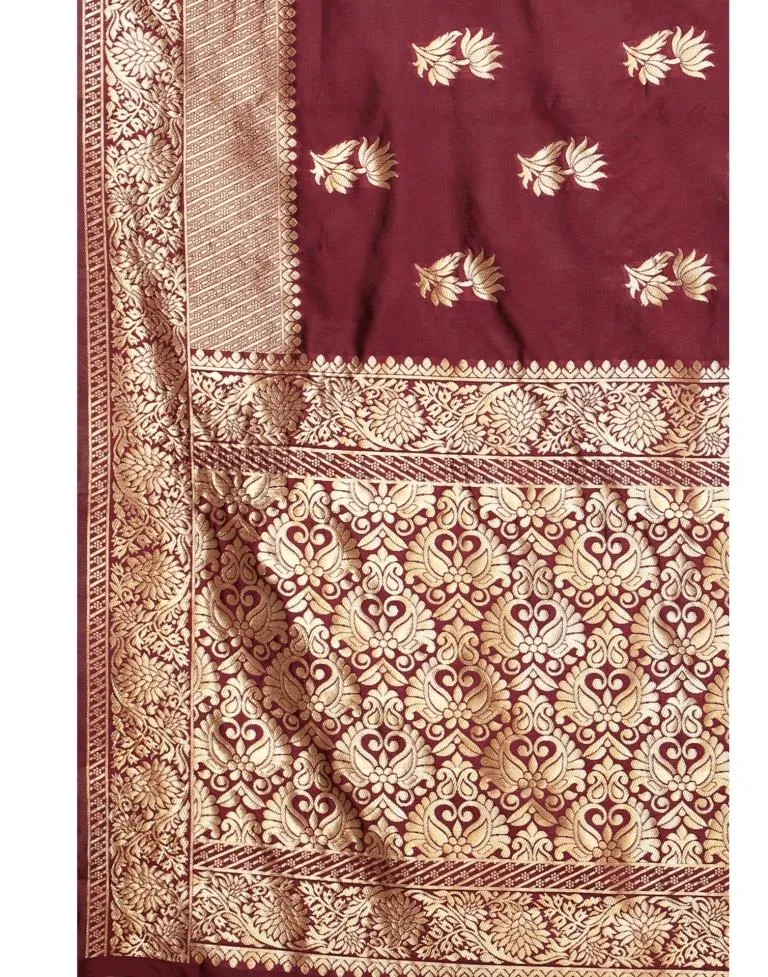 Maroon Banarasi Saree