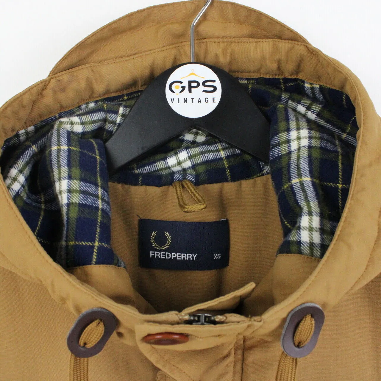 Mens FRED PERRY Parka Jacket Tan | XS