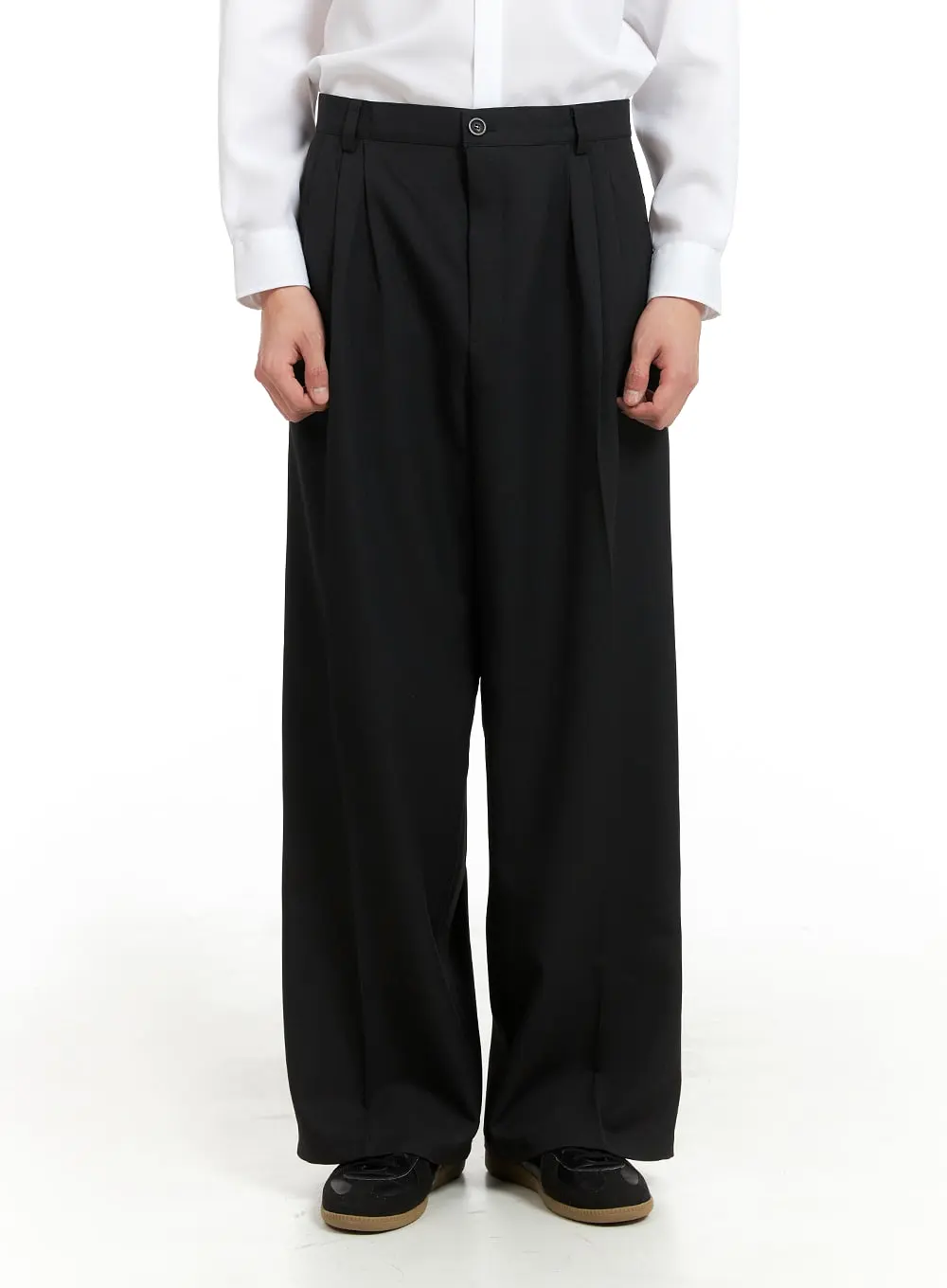 Men's Pintuck Wide Fit Tailored Pants IA402