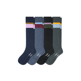 Men's Ribbed Dress Over the Calf Sock 4-Pack