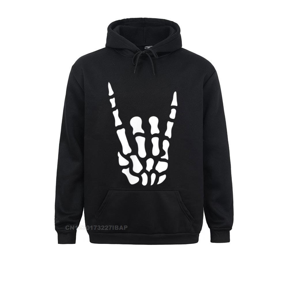 Metal Horns Skeleton Hand Hoodie