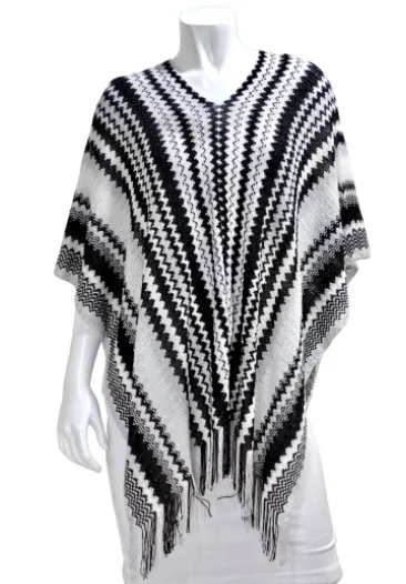 MISSONI Fringe Chevron Poncho