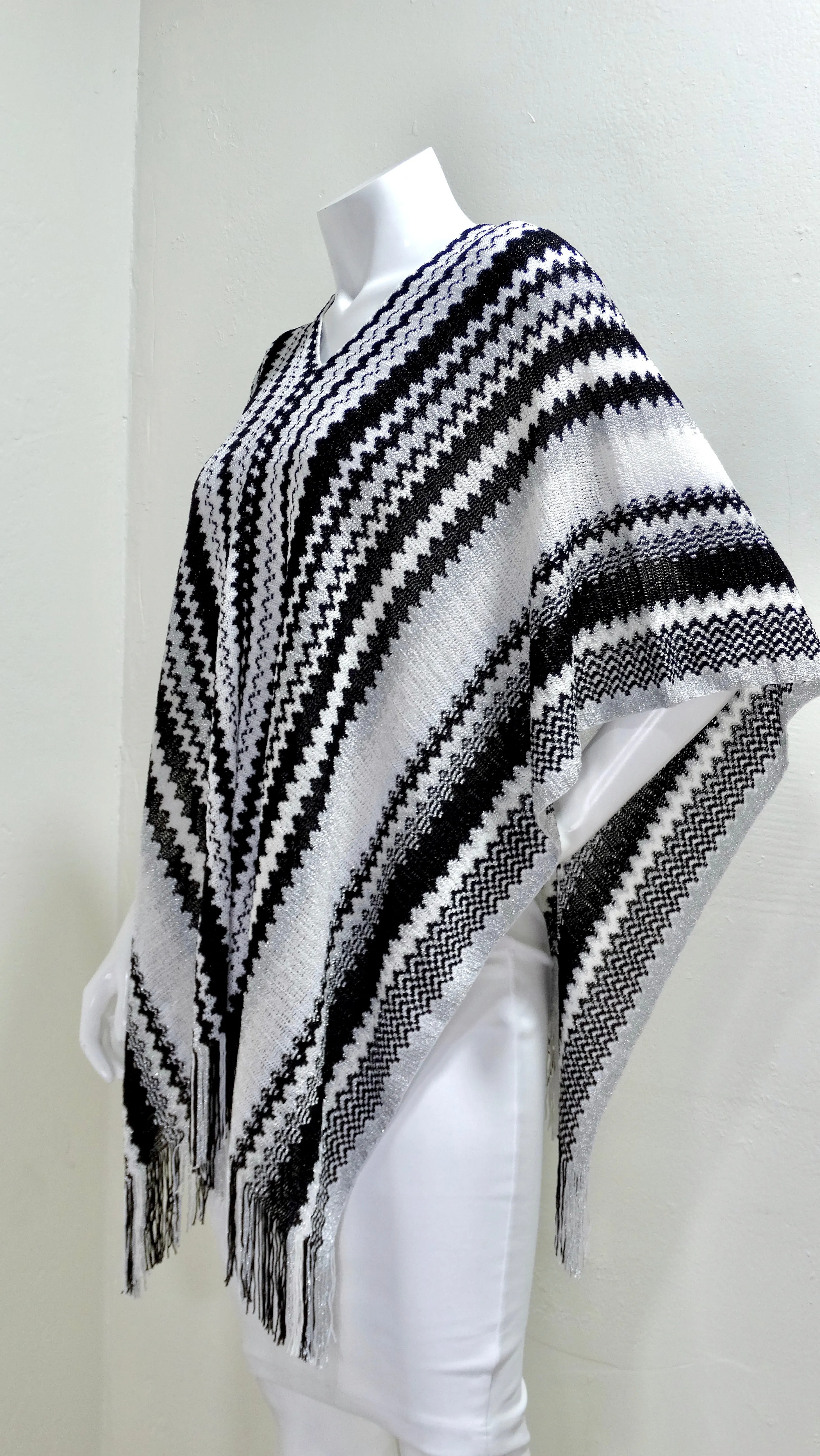 MISSONI Fringe Chevron Poncho