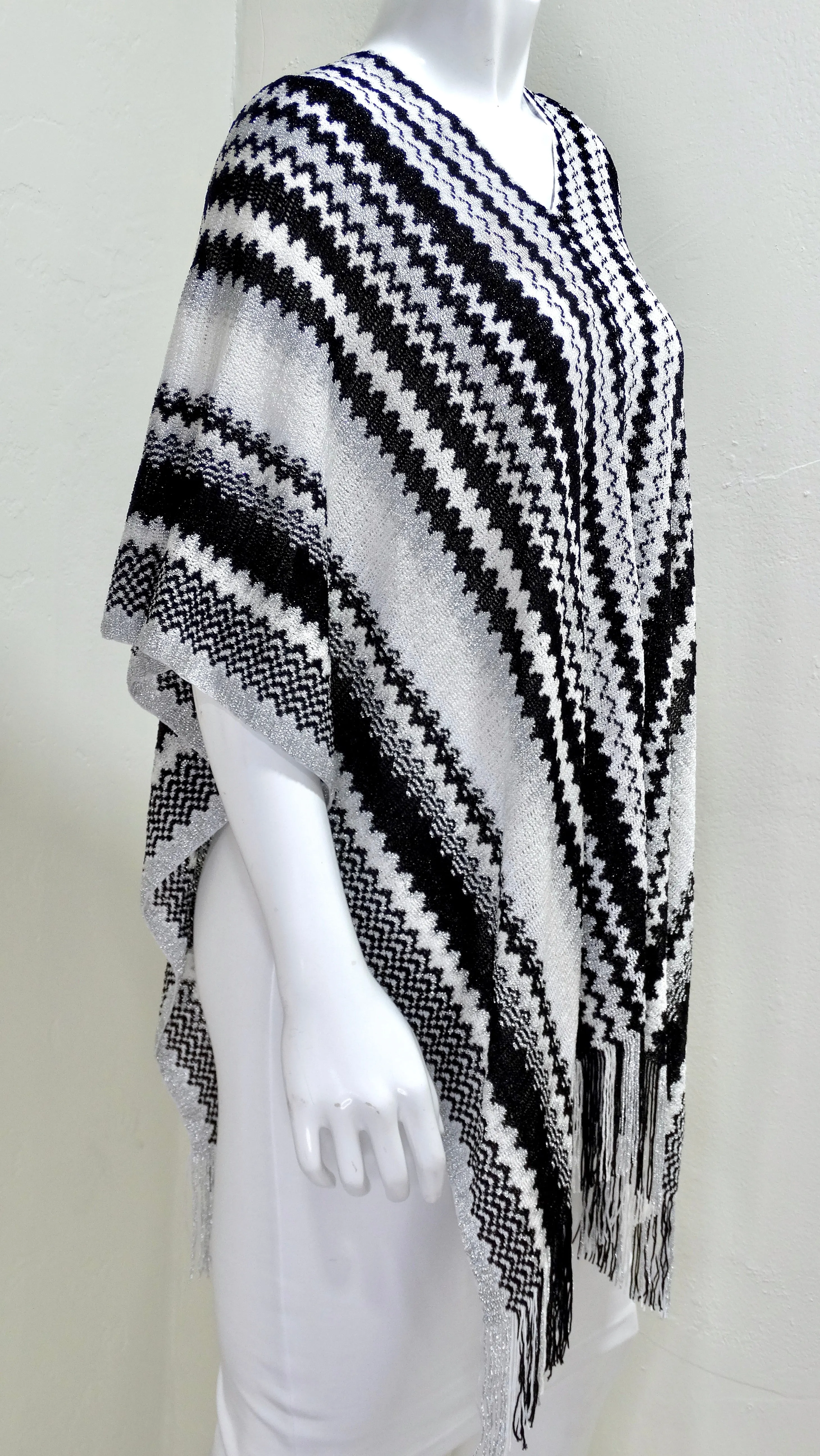 MISSONI Fringe Chevron Poncho