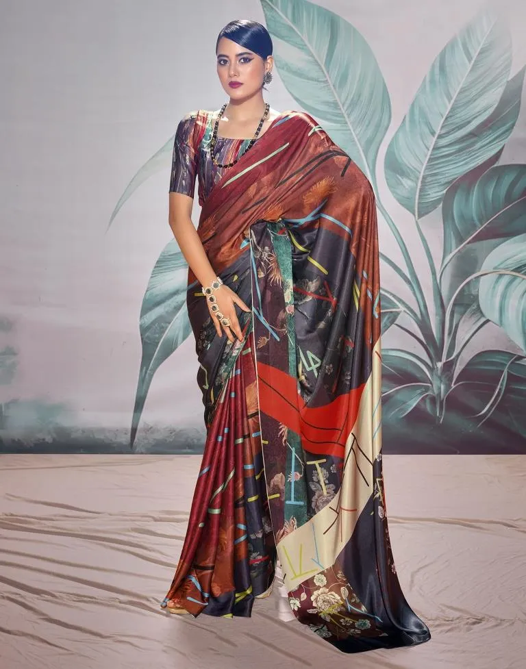 Multi Silk Printed Sarees