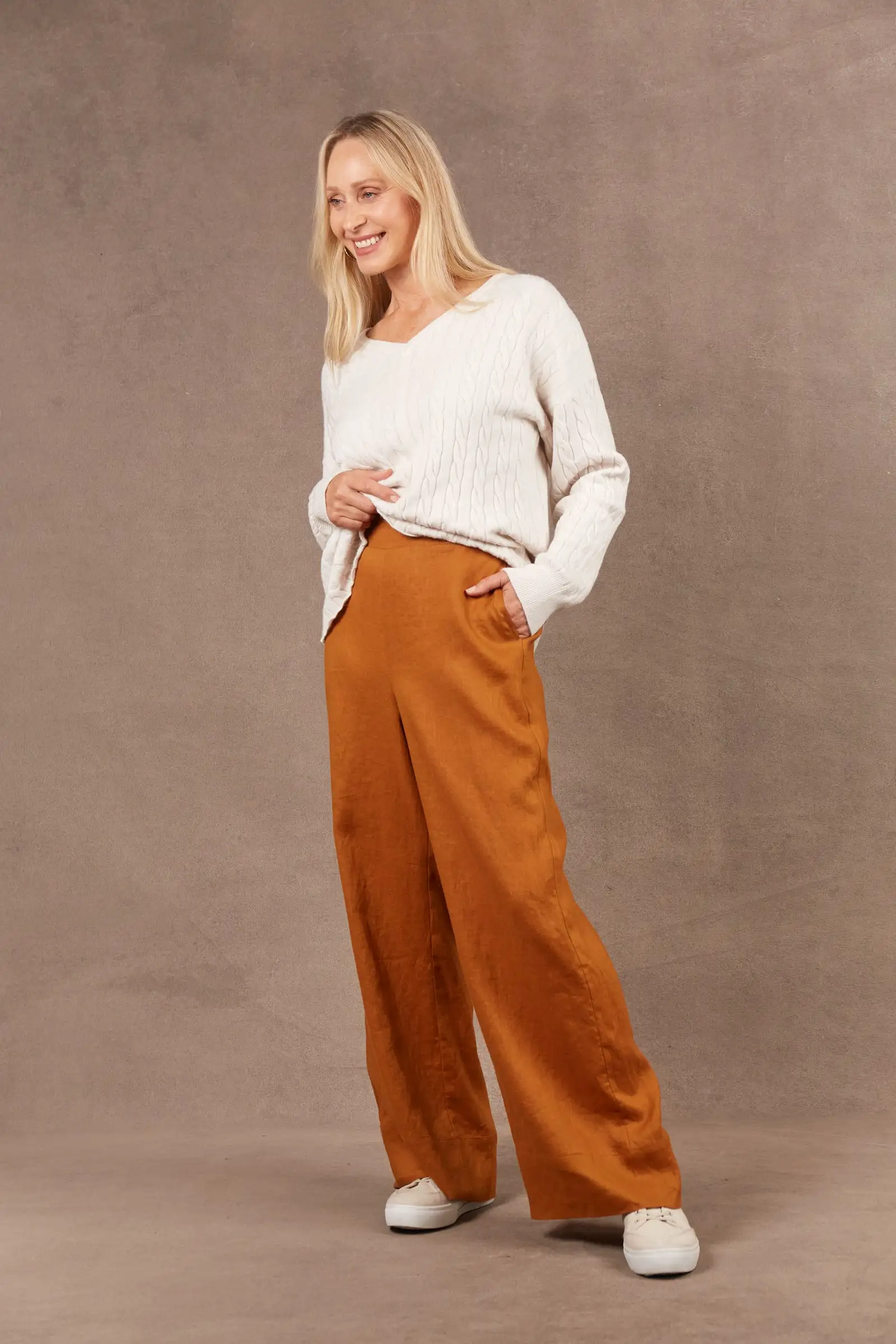 Nama Linen Pant - Ochre