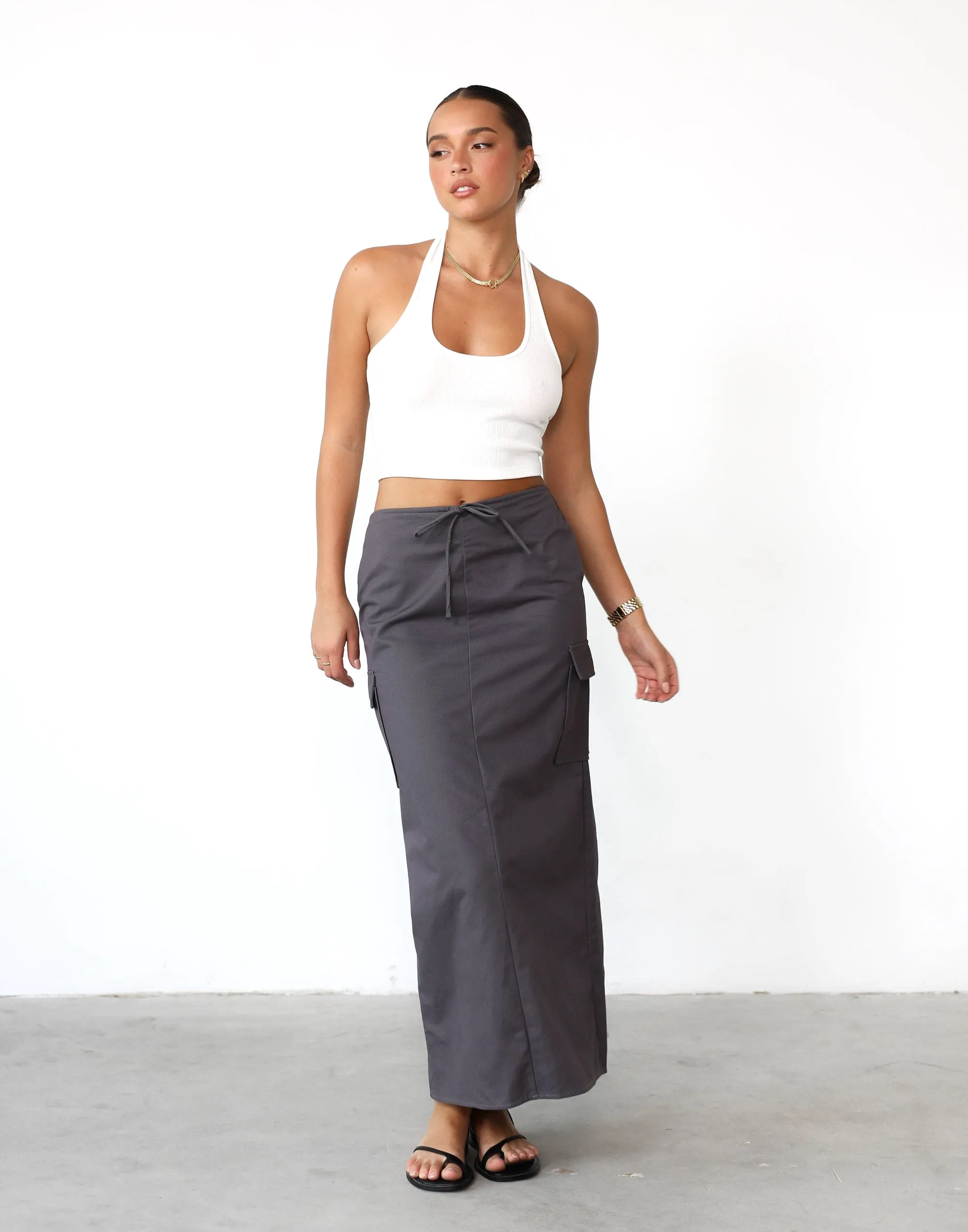 Not Now Maxi Skirt (Slate)