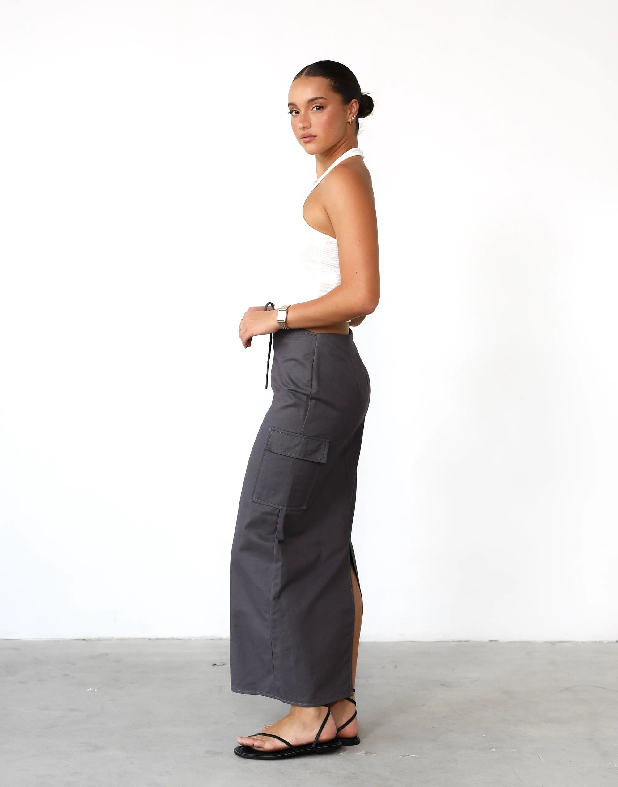 Not Now Maxi Skirt (Slate)