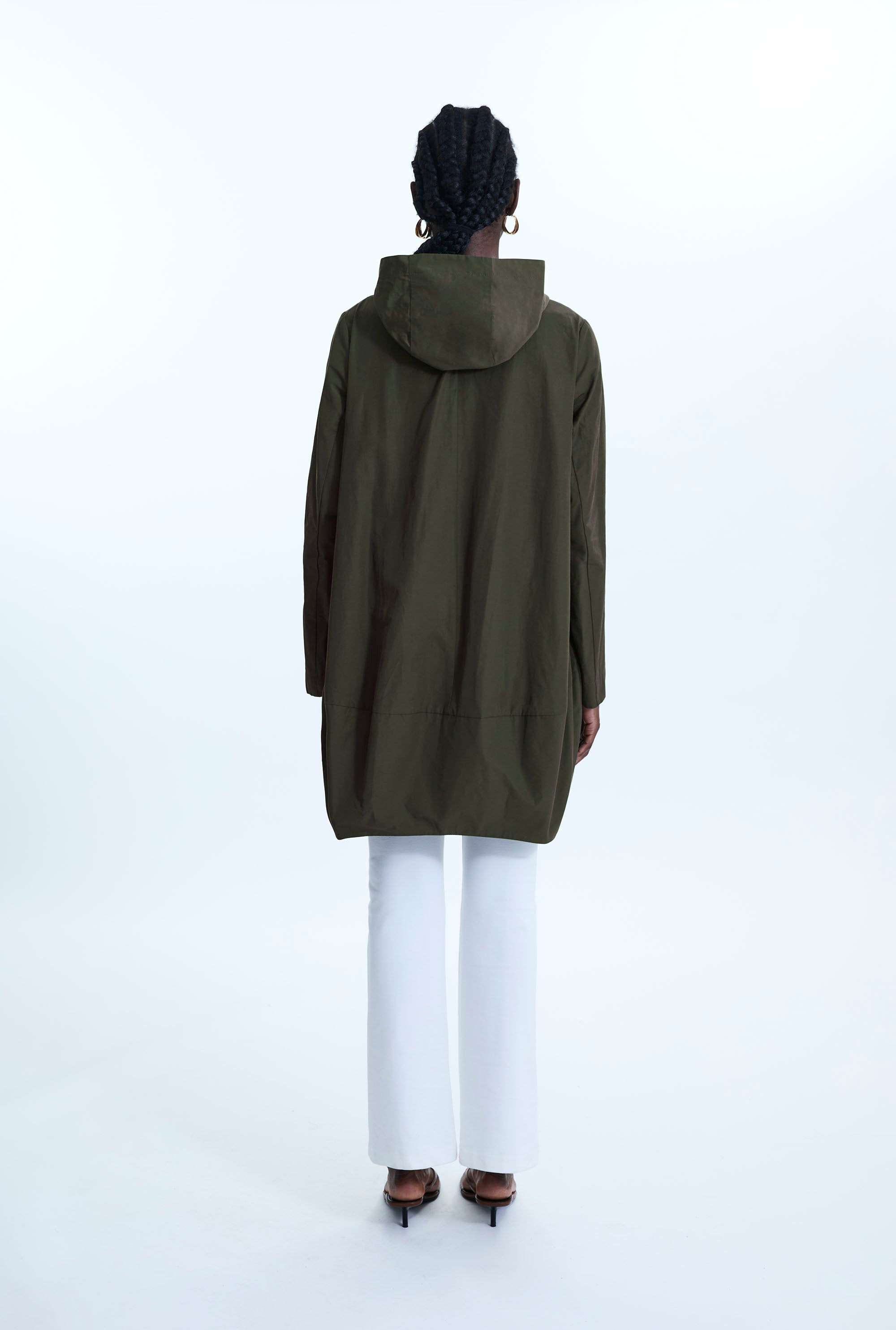 Olive Hooded Rainmac