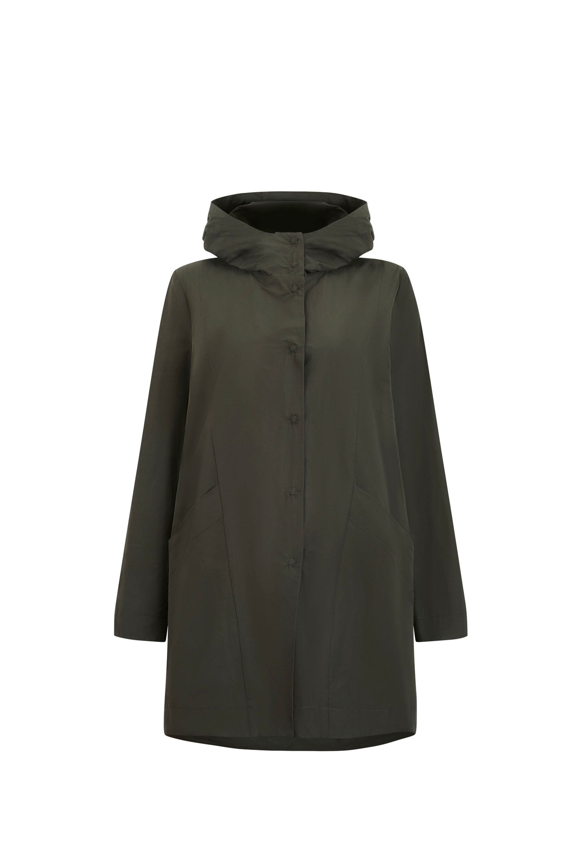 Olive Hooded Rainmac