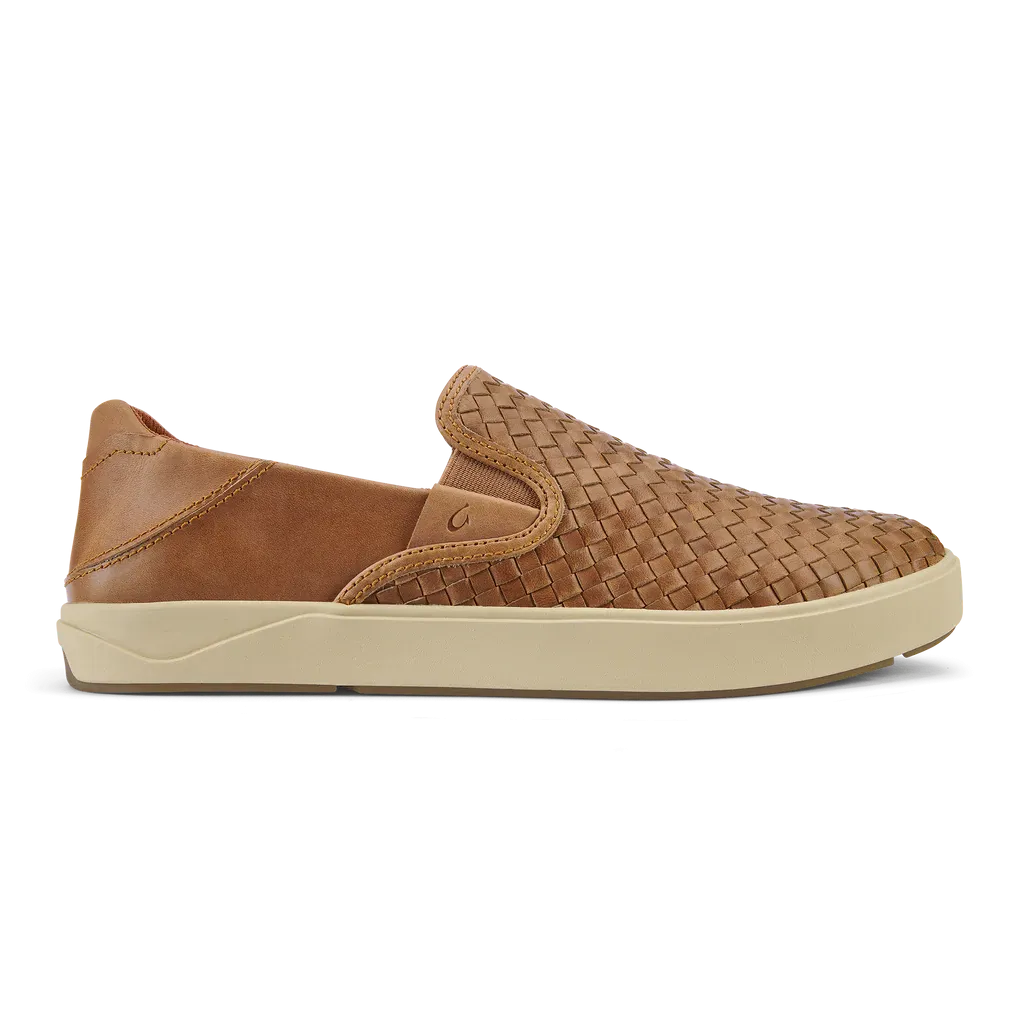 OluKai Laeahi Lauhala Leather Slip On Sneakers Men's