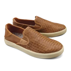 OluKai Laeahi Lauhala Leather Slip On Sneakers Men's